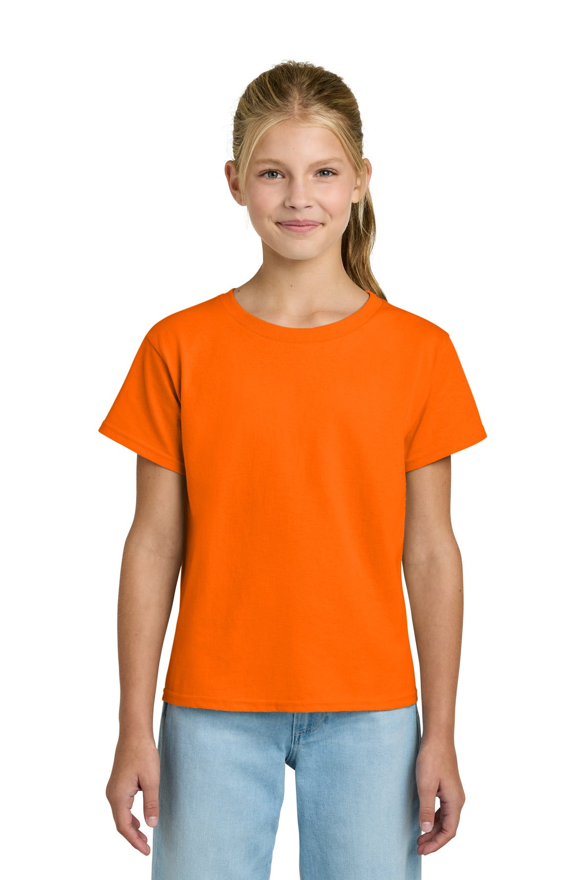Custom S. Orange Youth Light Cotton Tee 3000B, personalized by SanCanDo Swag in Argyle, TX