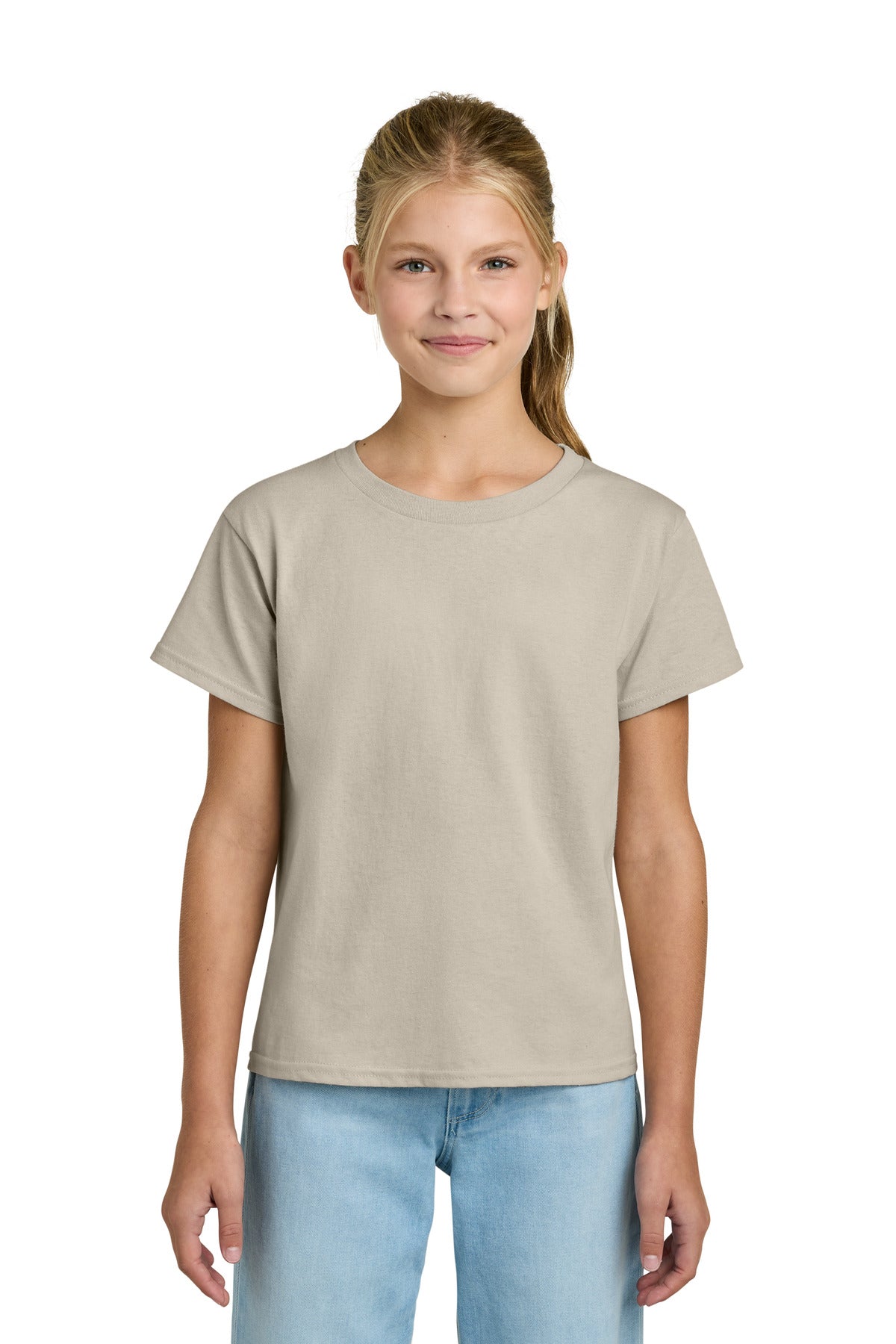 Custom Sand Youth Light Cotton Tee 3000B, personalized by SanCanDo Swag in Argyle, TX