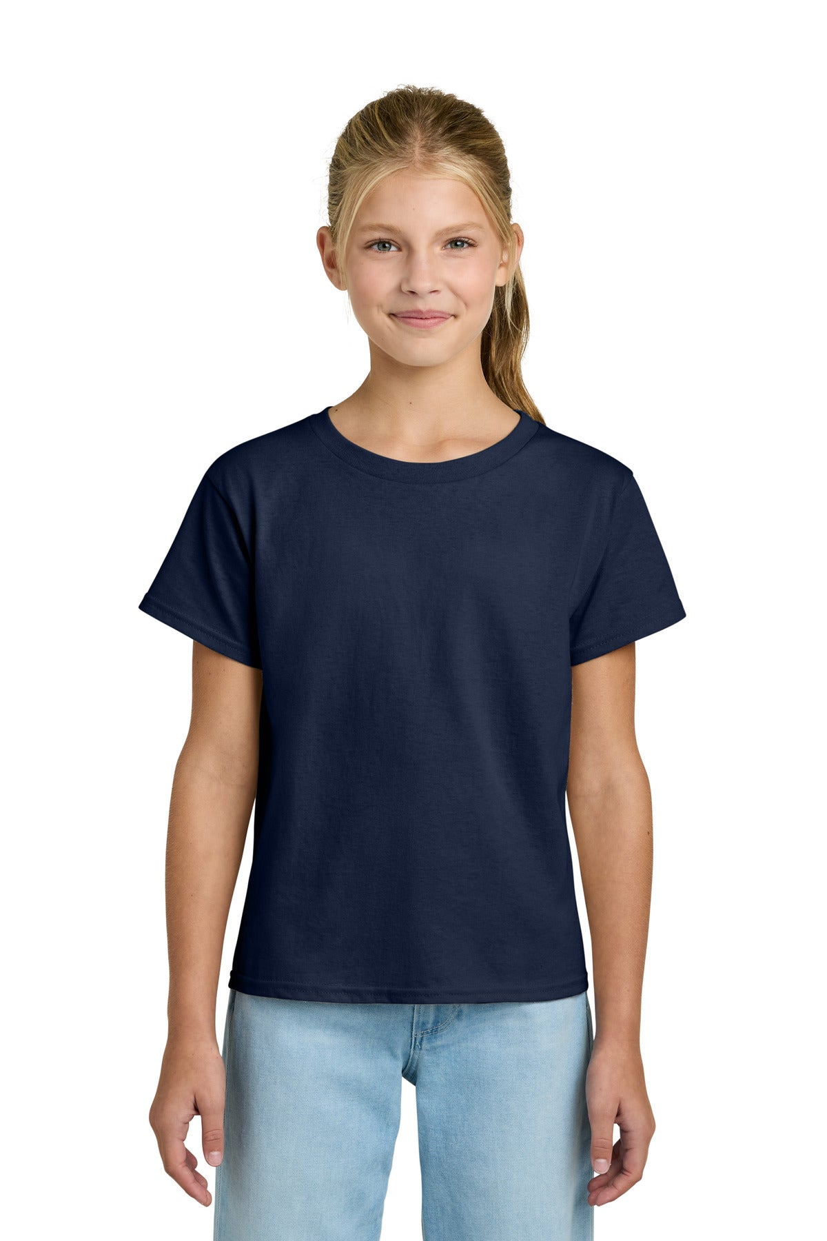 Custom Navy Youth Light Cotton Tee 3000B, personalized by SanCanDo Swag in Argyle, TX