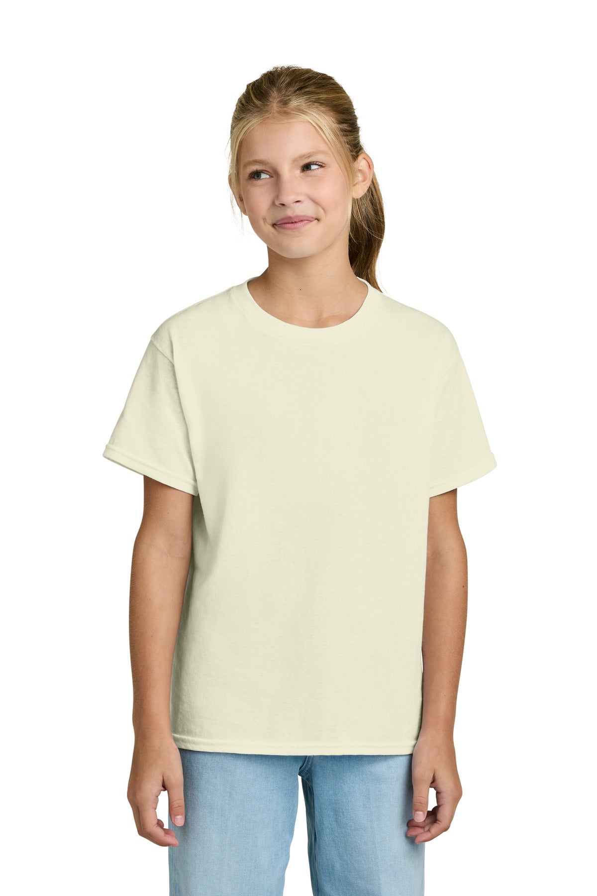 Custom Off White Youth Light Cotton Tee 3000B, personalized by SanCanDo Swag in Argyle, TX