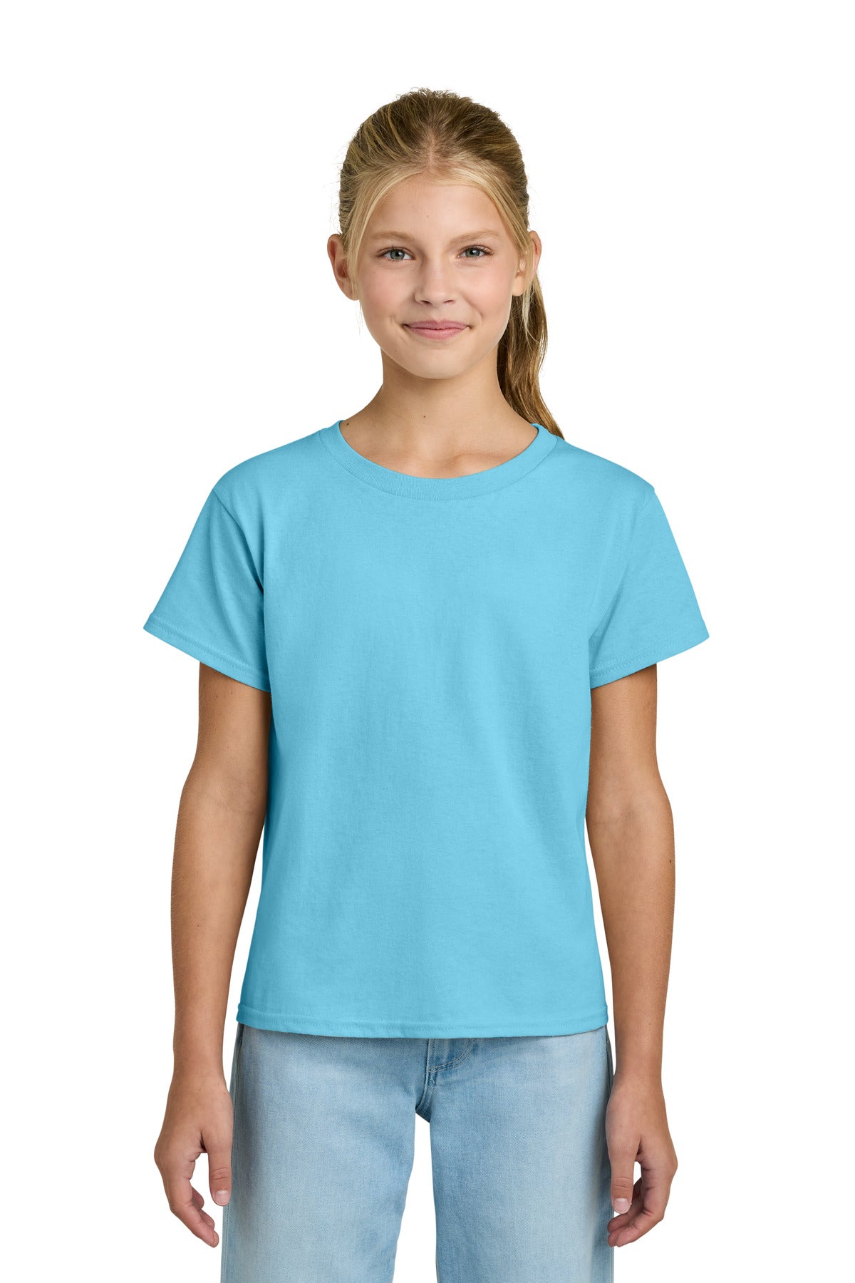 Custom Sky Youth Light Cotton Tee 3000B, personalized by SanCanDo Swag in Argyle, TX