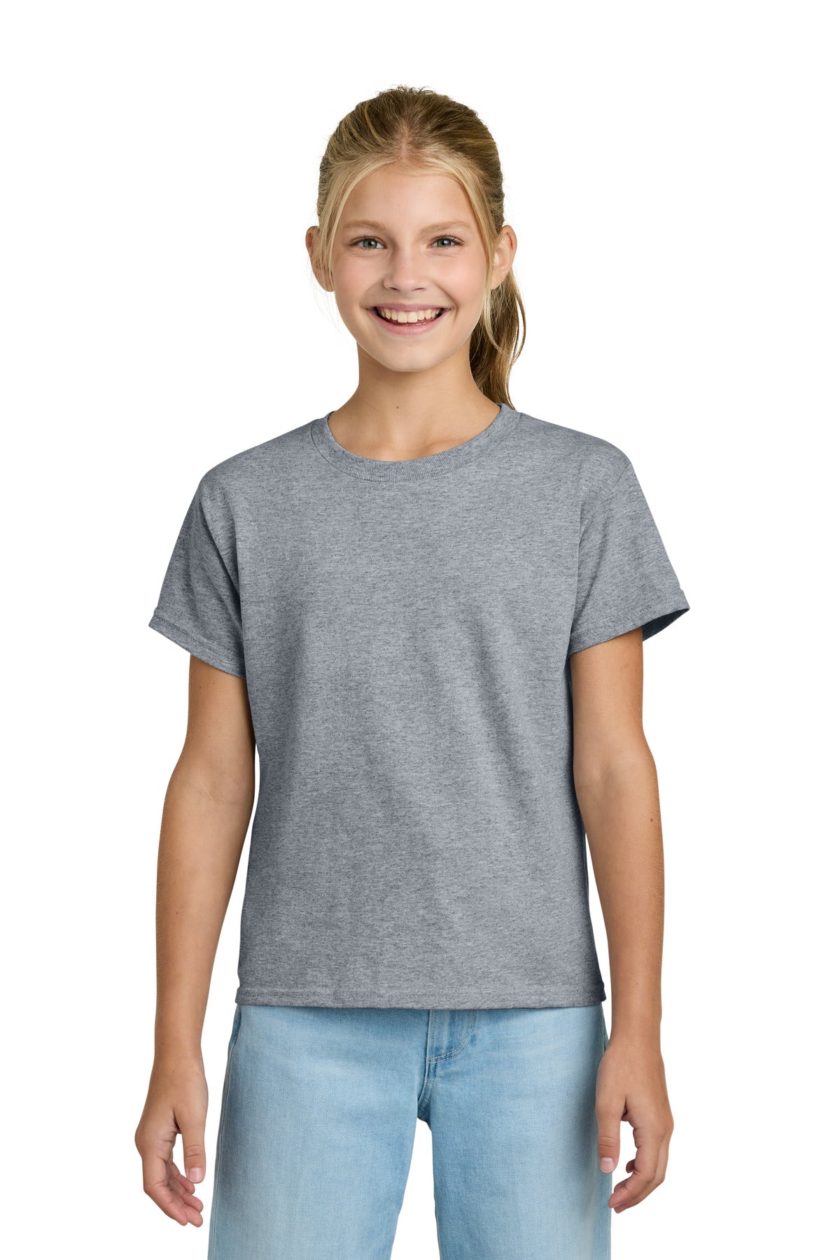 Custom Sport Grey Youth Light Cotton Tee 3000B, personalized by SanCanDo Swag in Argyle, TX
