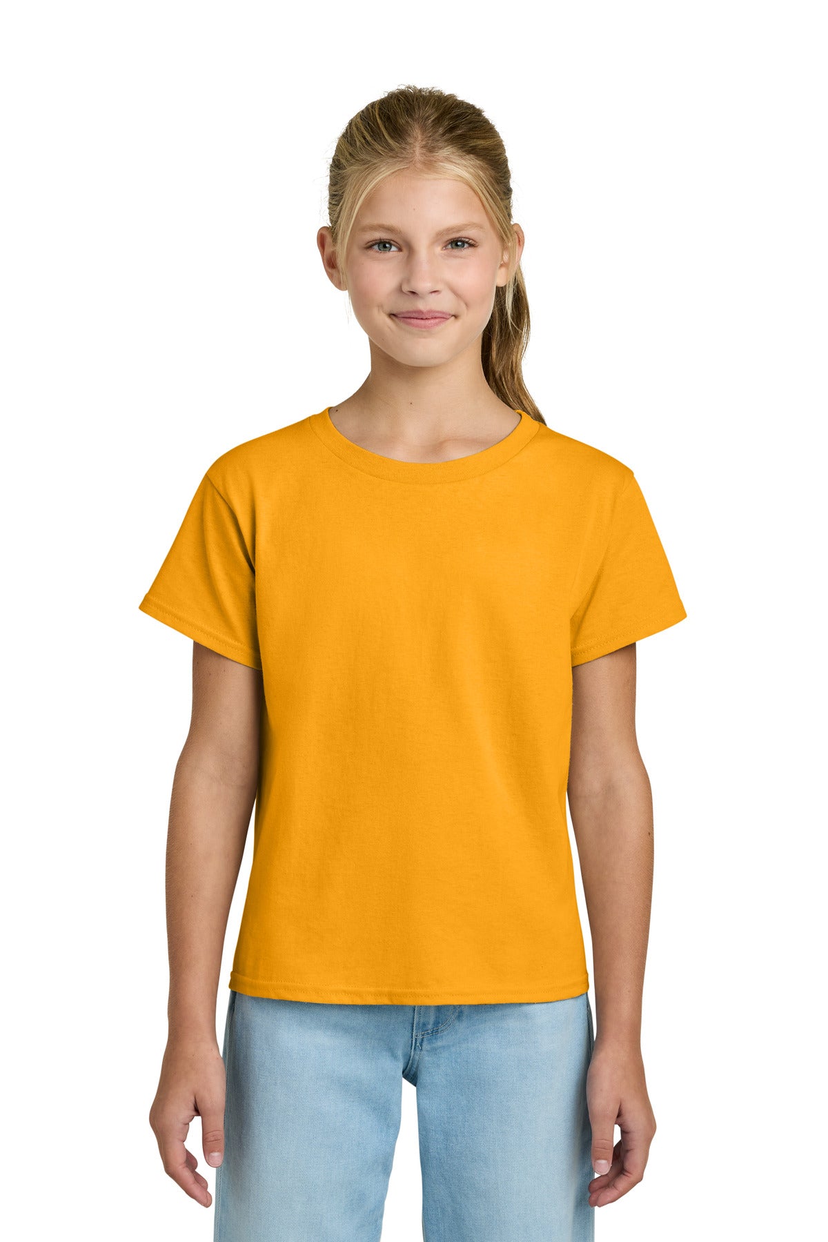 Custom Gold Youth Light Cotton Tee 3000B, personalized by SanCanDo Swag in Argyle, TX