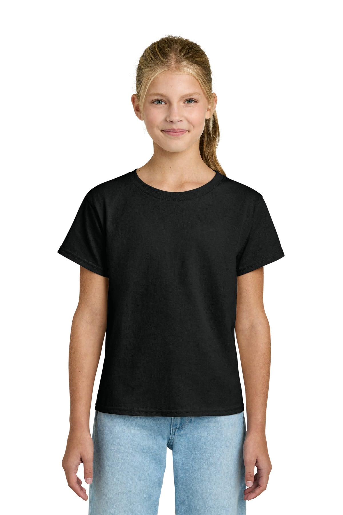 Custom Black Youth Light Cotton Tee 3000B, personalized by SanCanDo Swag in Argyle, TX