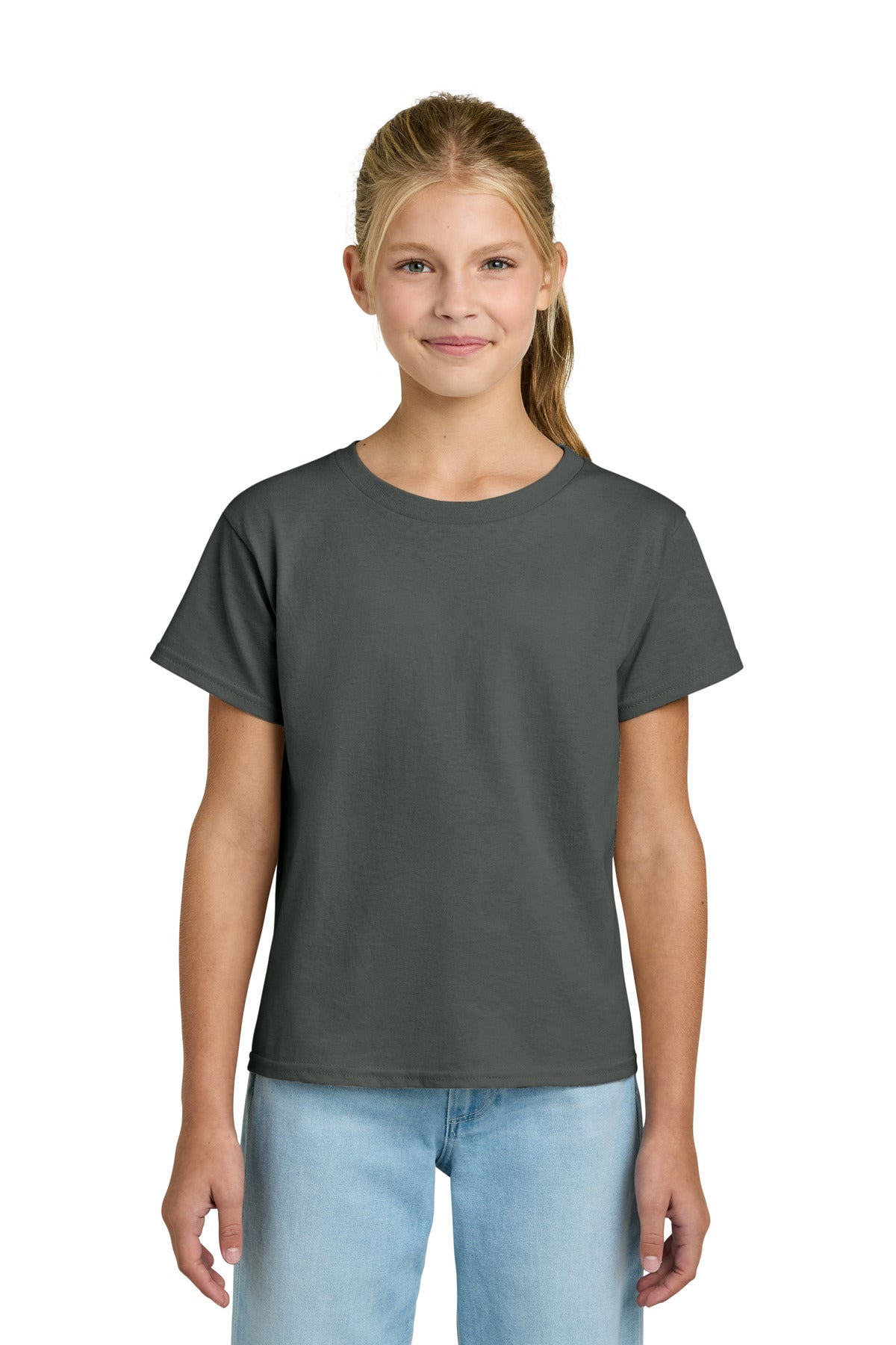 Custom Charcoal Youth Light Cotton Tee 3000B, personalized by SanCanDo Swag in Argyle, TX