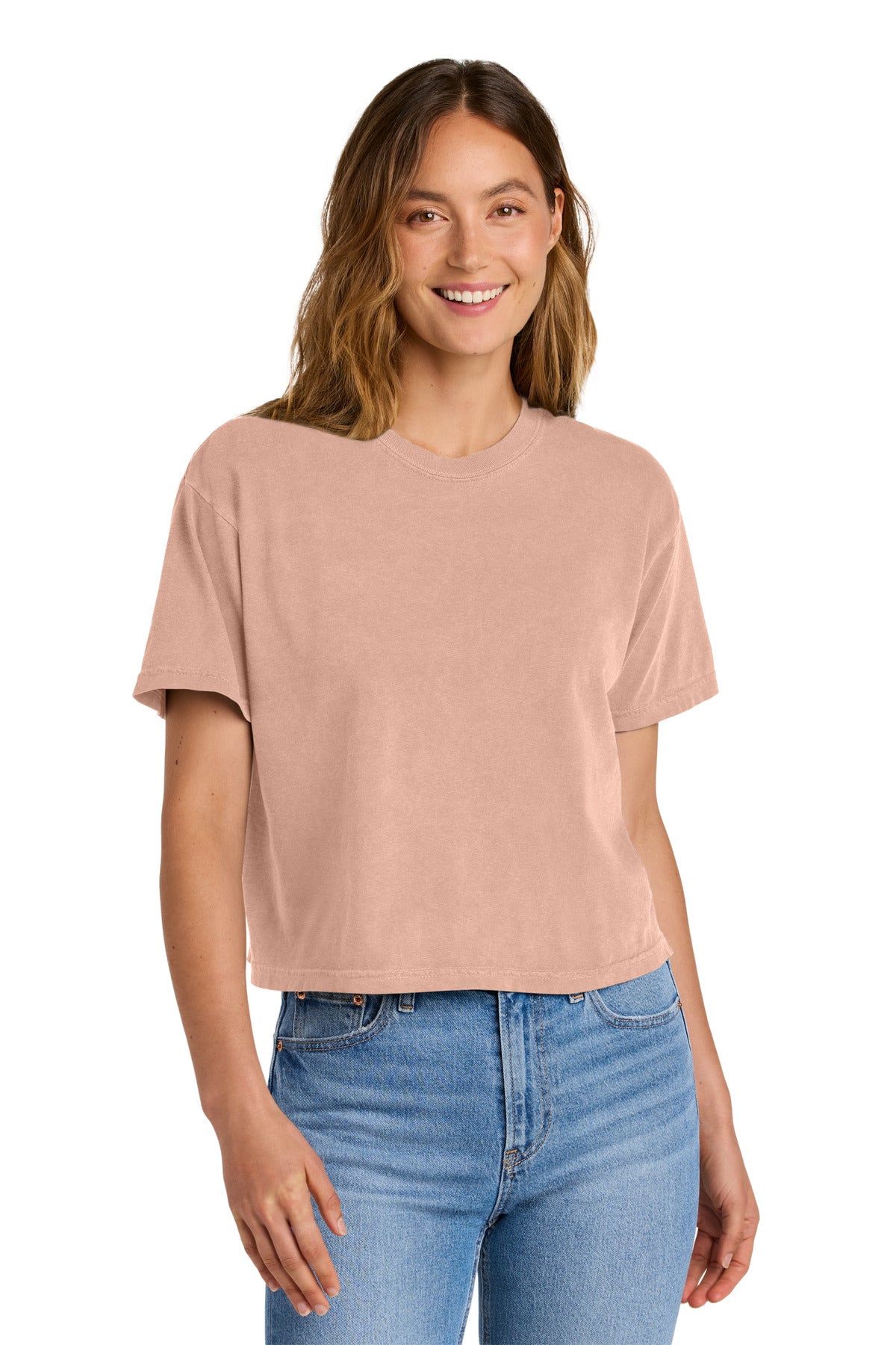 Custom Peachy Women's Heavyweight Boxy Tee 3023CL, personalized by SanCanDo Swag in Argyle, TX