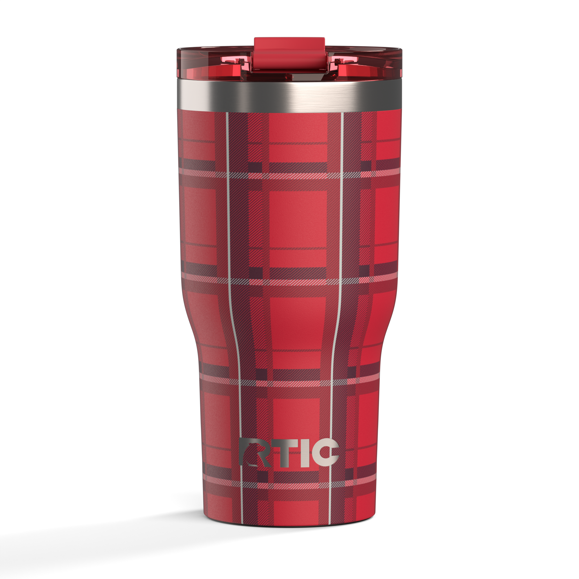Custom Red Plaid RTIC 30 oz Essential Tumbler, personalized by SanCanDo Swag in Argyle, TX