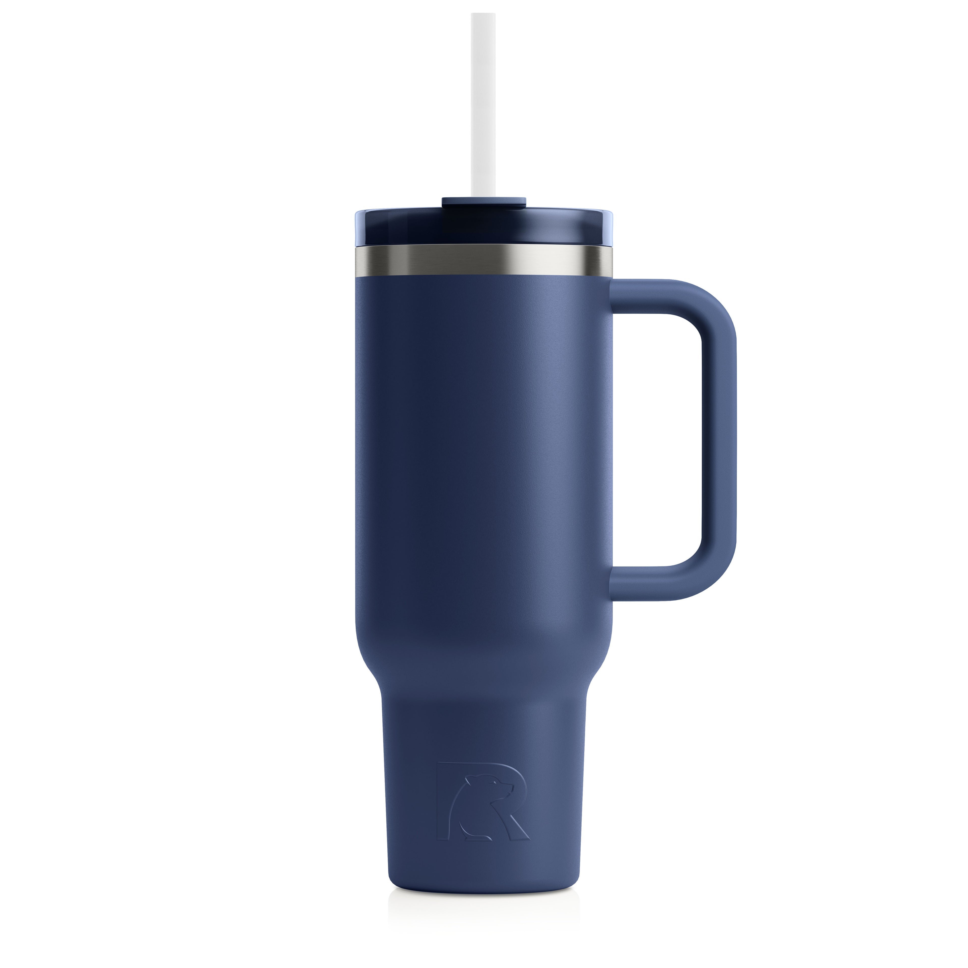 Custom Navy RTIC 30 oz Road Trip Tumbler, personalized by SanCanDo Swag in Argyle, TX