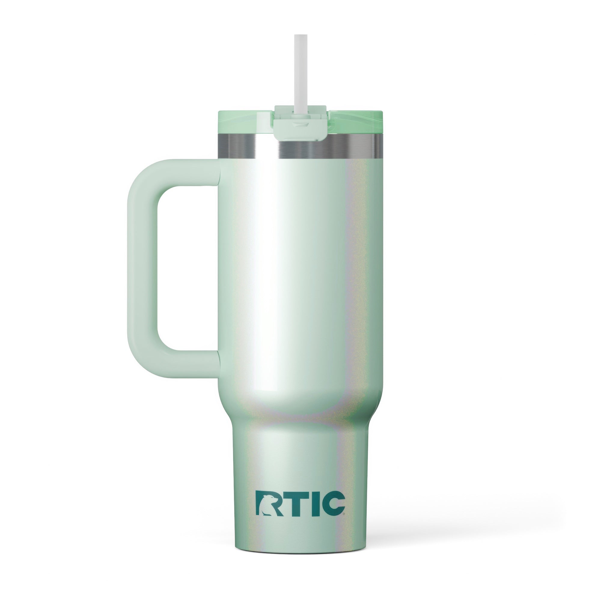 Custom Fresh Mint Glitter RTIC 30 oz Road Trip Tumbler, personalized by SanCanDo Swag in Argyle, TX