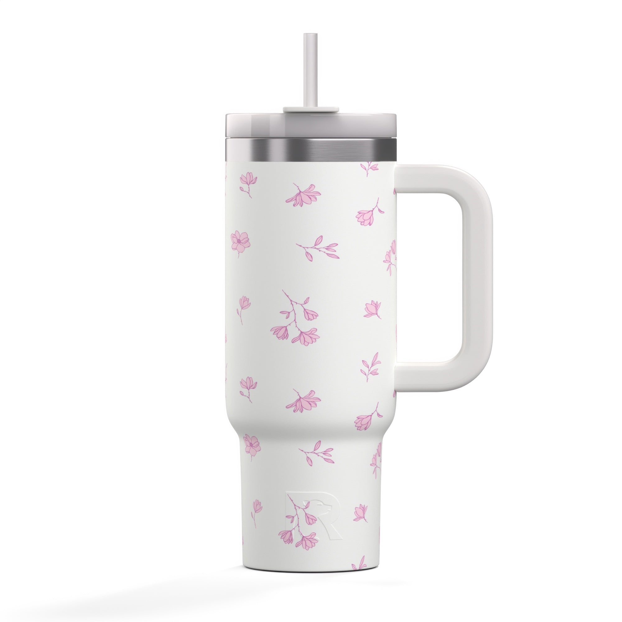 Custom Pink Magnolias RTIC 30 oz Road Trip Tumbler, personalized by SanCanDo Swag in Argyle, TX