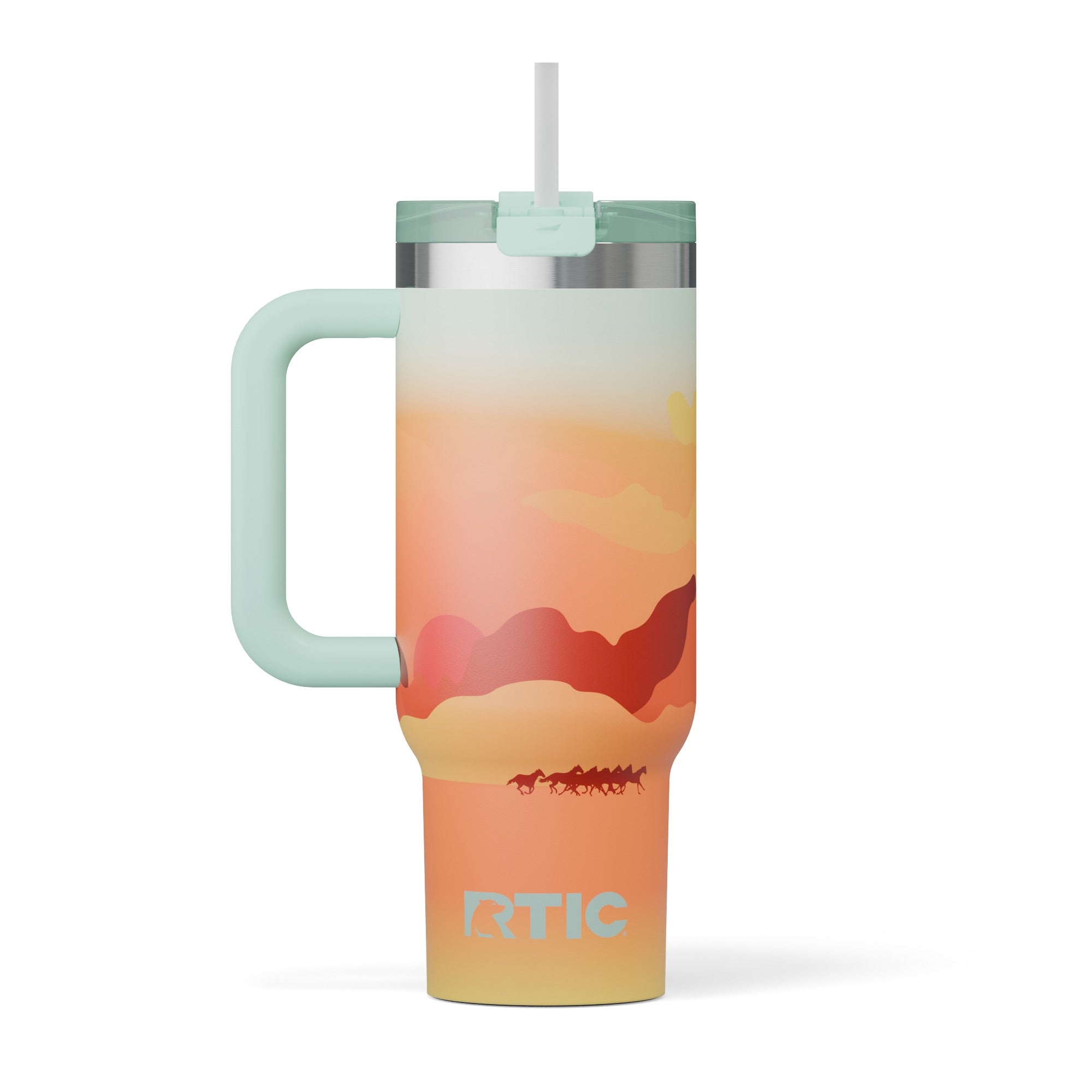 Custom Desert Sunset RTIC 30 oz Road Trip Tumbler, personalized by SanCanDo Swag in Argyle, TX