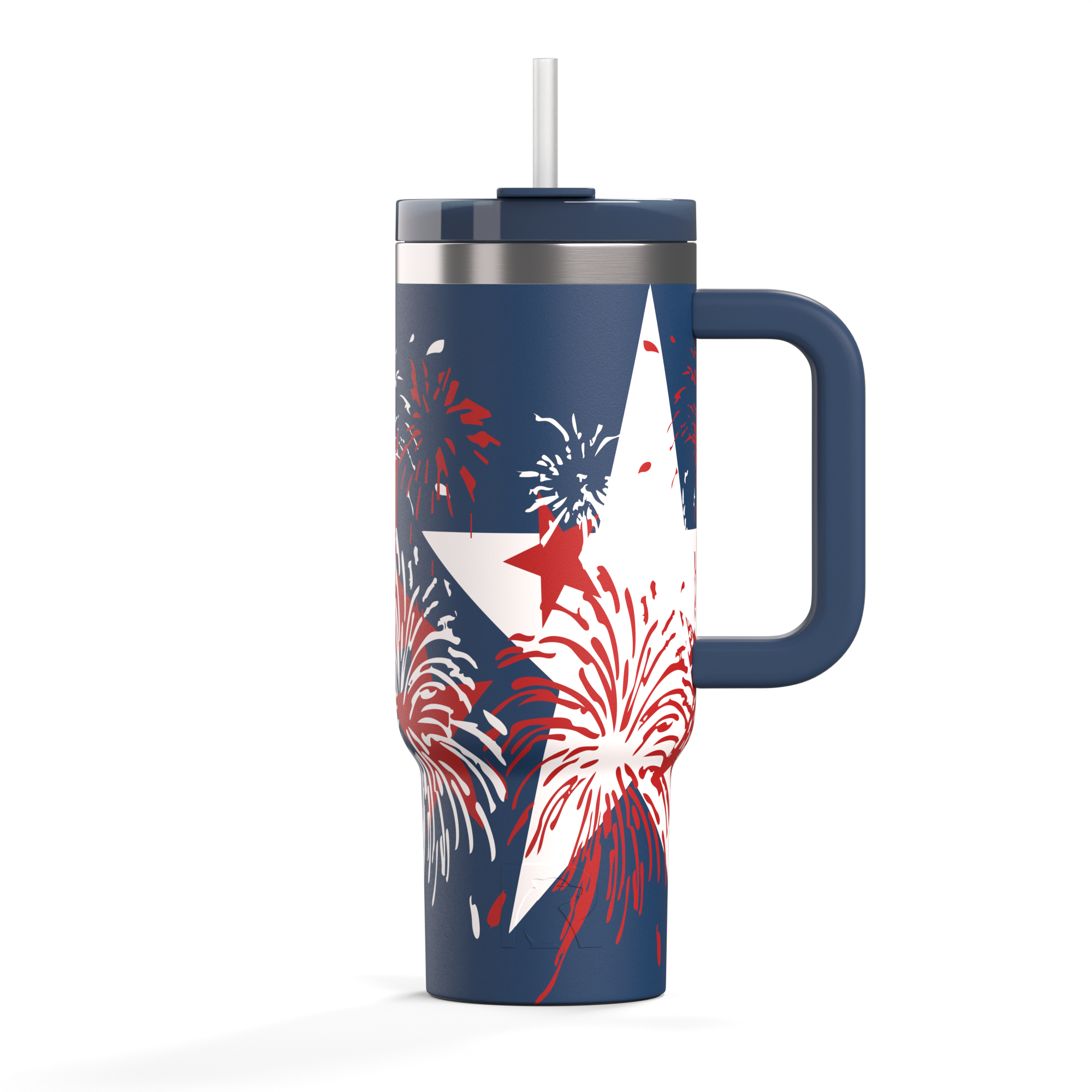 Custom Fireworks RTIC 30 oz Road Trip Tumbler, personalized by SanCanDo Swag in Argyle, TX