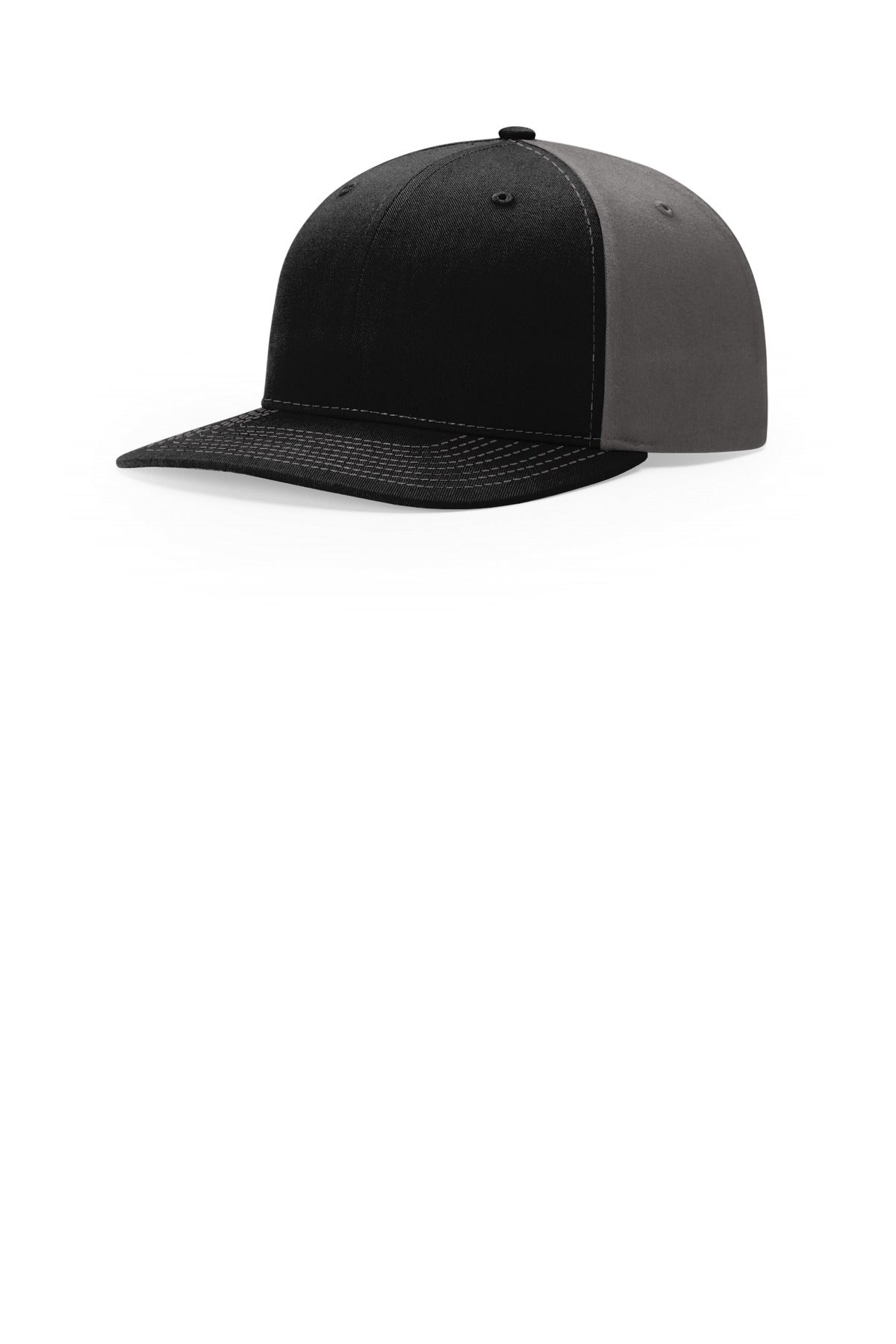 Custom Black/ Charcoal Solid Twill Trucker 312, personalized by SanCanDo Swag in Argyle, TX