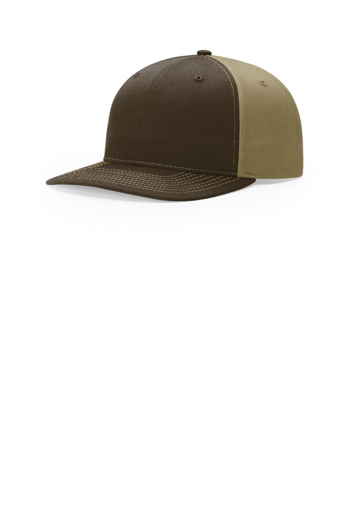 Custom Brown/ Khaki Solid Twill Trucker 312, personalized by SanCanDo Swag in Argyle, TX