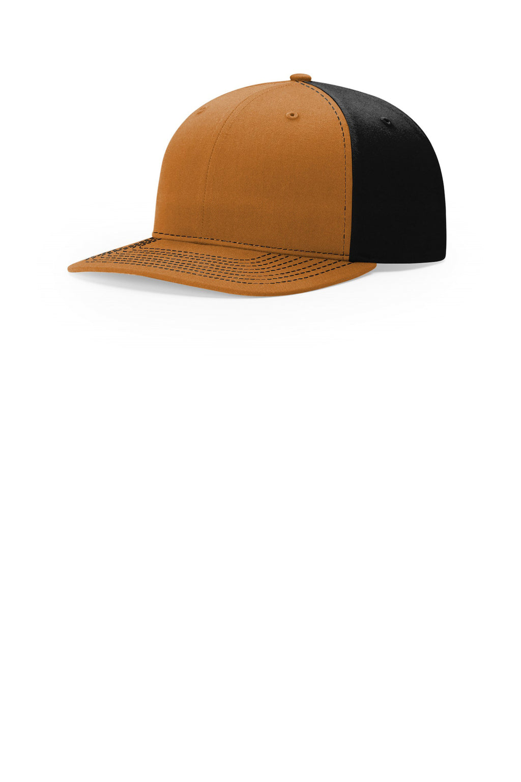 Custom Caramel/ Black Solid Twill Trucker 312, personalized by SanCanDo Swag in Argyle, TX