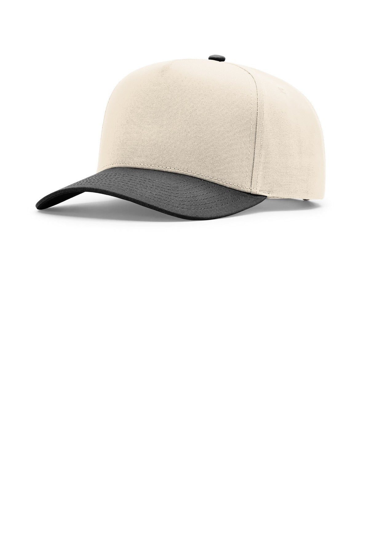 Custom Cream/ Cream/ Black Full Fabric 5-Panel Champ 323FPC, personalized by SanCanDo Swag in Argyle, TX