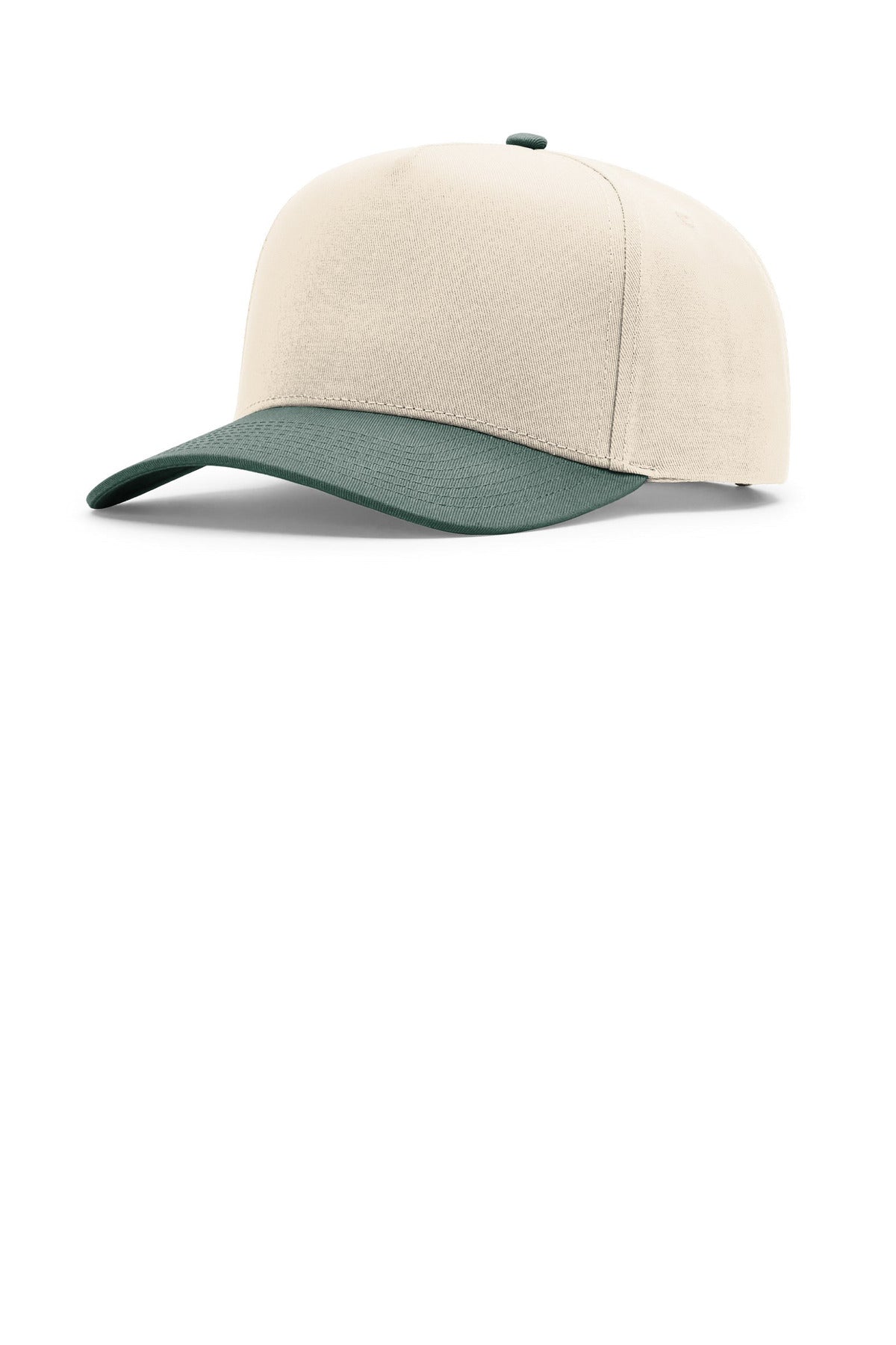 Custom Cream/ Cream/ Dark Green Full Fabric 5-Panel Champ 323FPC, personalized by SanCanDo Swag in Argyle, TX
