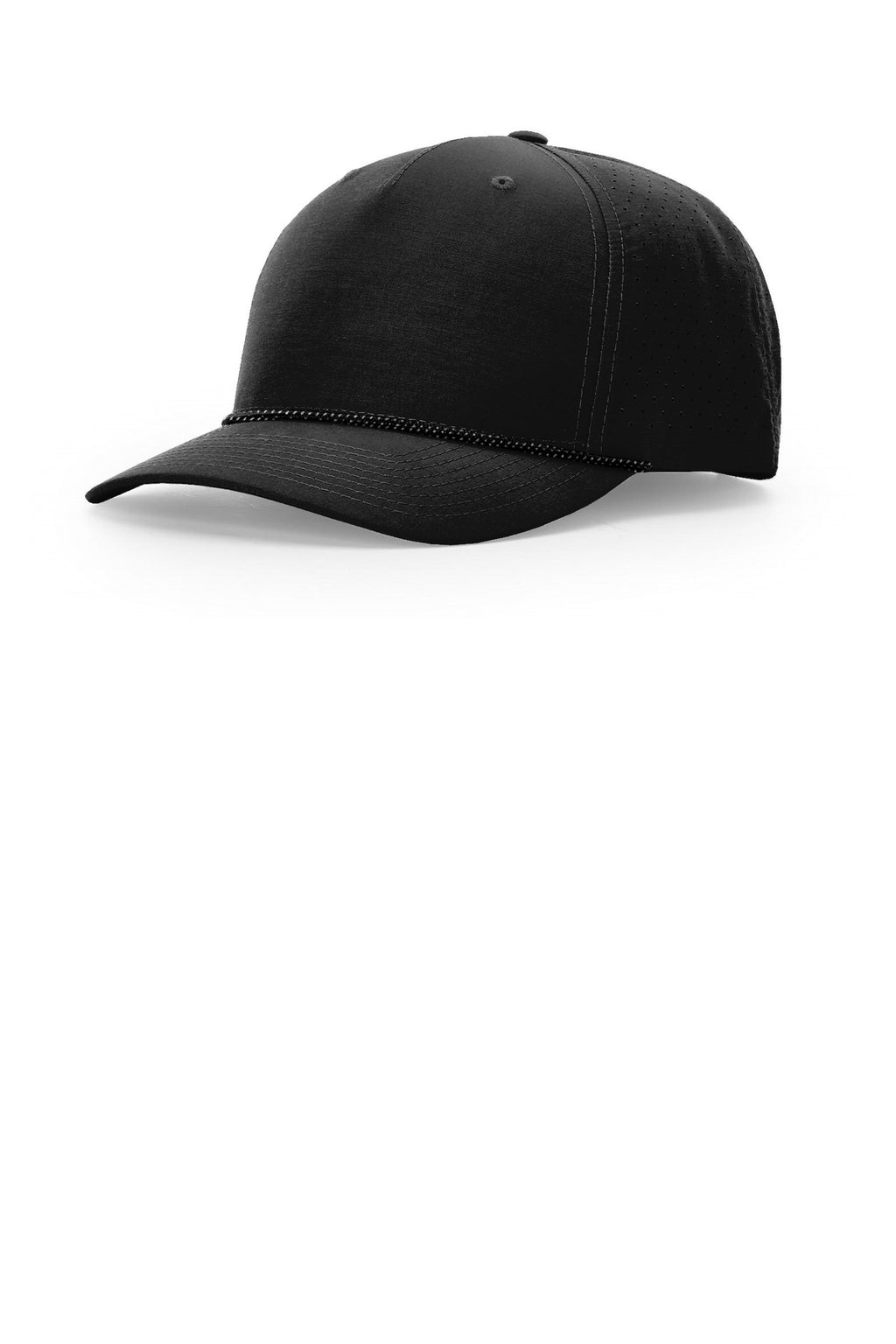 Custom Black/ Black Grey Laser Perf Performance Rope Cap 355, personalized by SanCanDo Swag in Argyle, TX