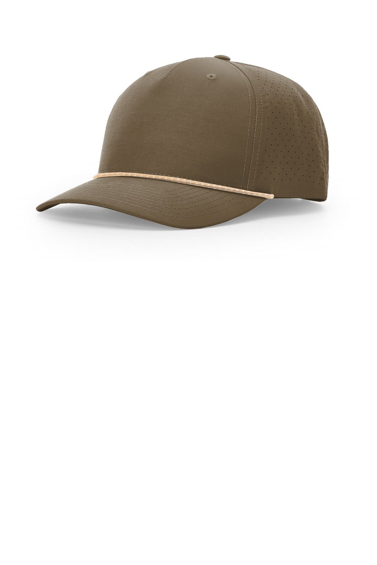 Custom Dark Loden/ Tannin Grey Laser Perf Performance Rope Cap 355, personalized by SanCanDo Swag in Argyle, TX