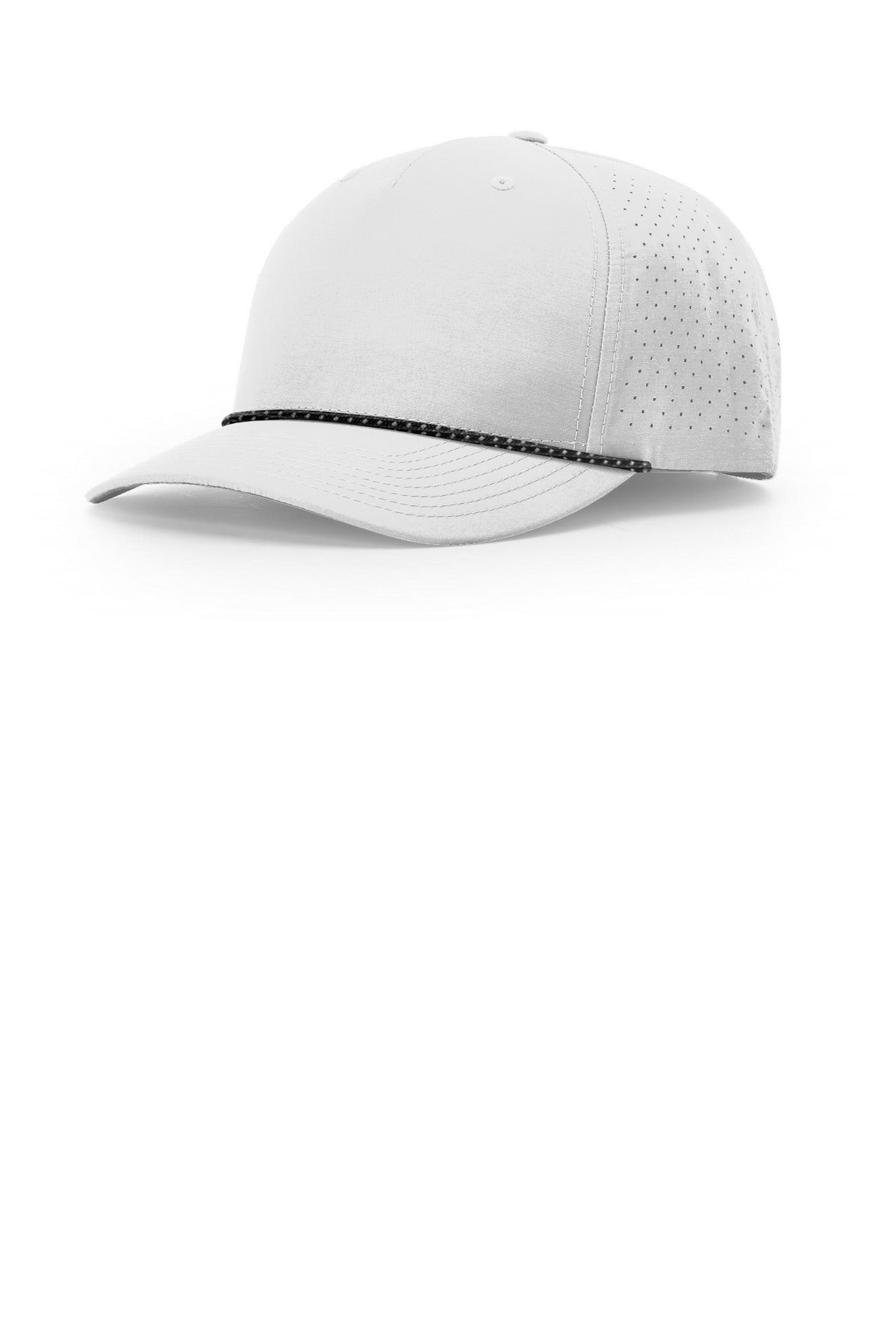 Custom Silver/ Black Silver Laser Perf Performance Rope Cap 355, personalized by SanCanDo Swag in Argyle, TX