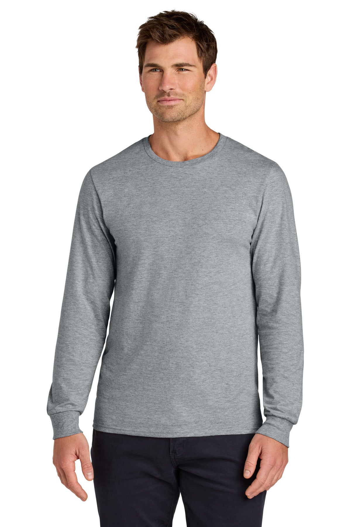 Custom Athletic Heather Classics Unisex Cotton Long Sleeve Tee 363L, personalized by SanCanDo Swag in Argyle, TX