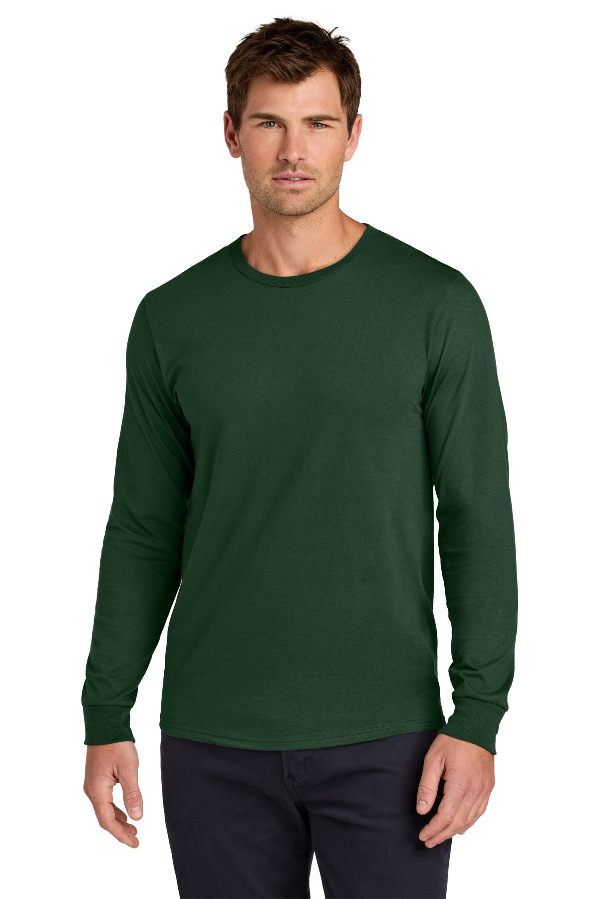 Custom Forest Green Classics Unisex Cotton Long Sleeve Tee 363L, personalized by SanCanDo Swag in Argyle, TX