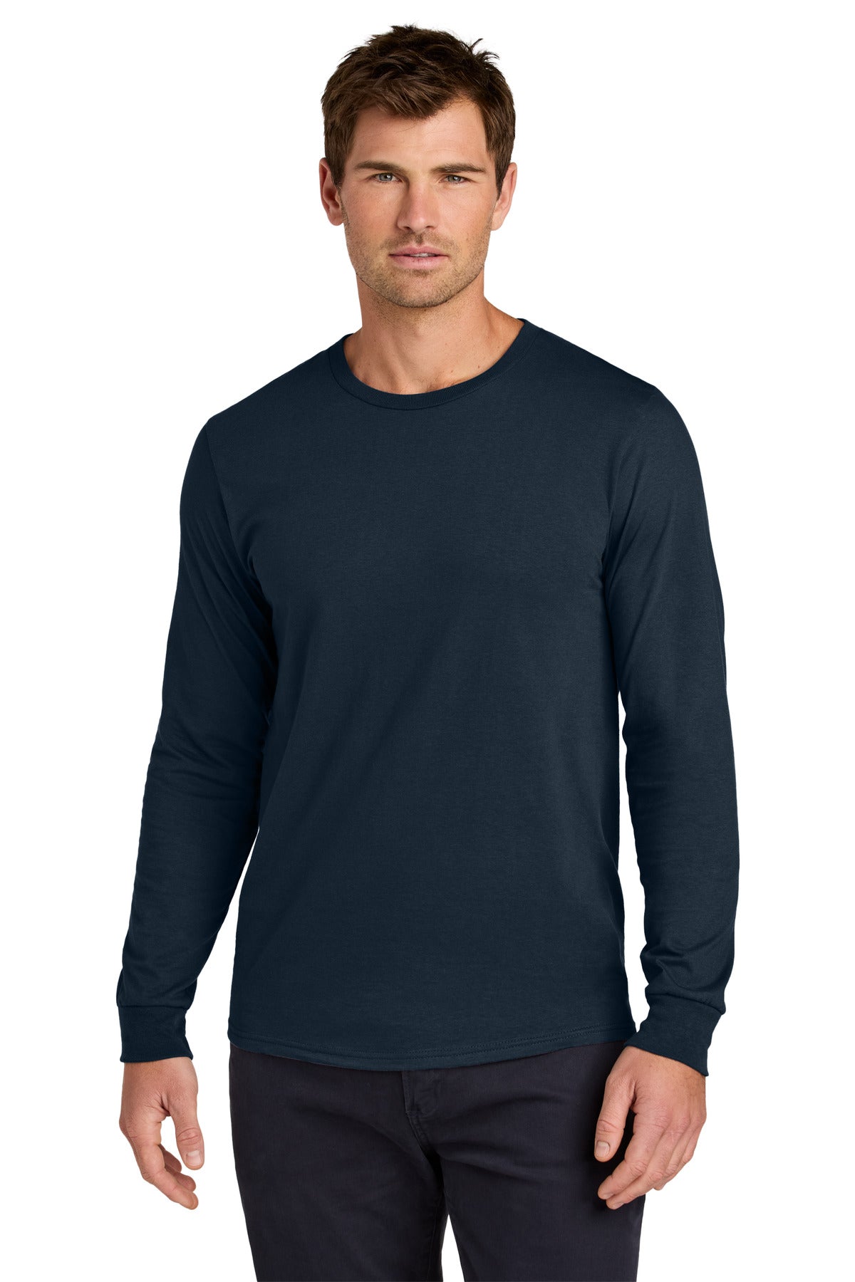 Custom J. Navy Classics Unisex Cotton Long Sleeve Tee 363L, personalized by SanCanDo Swag in Argyle, TX