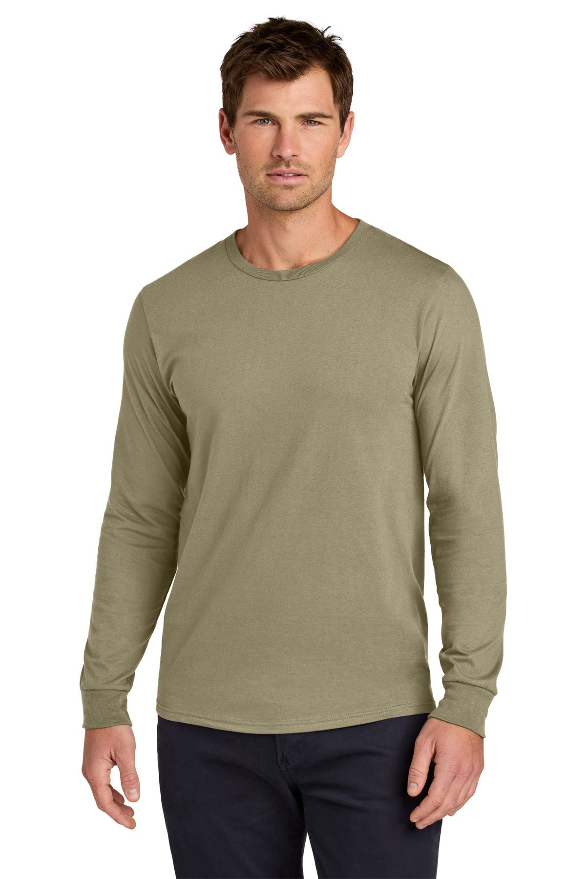 Custom Khaki Classics Unisex Cotton Long Sleeve Tee 363L, personalized by SanCanDo Swag in Argyle, TX