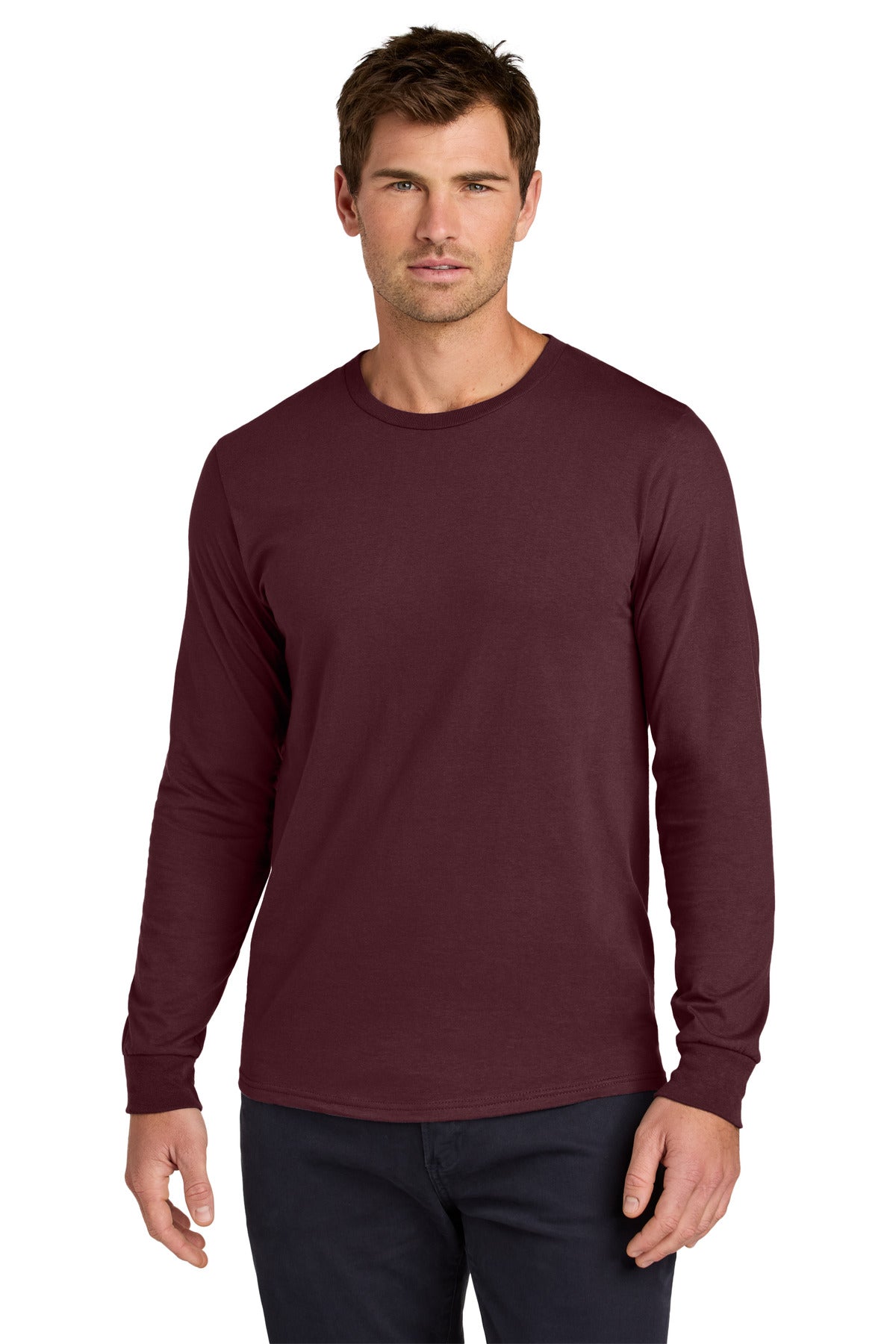 Custom Maroon Classics Unisex Cotton Long Sleeve Tee 363L, personalized by SanCanDo Swag in Argyle, TX