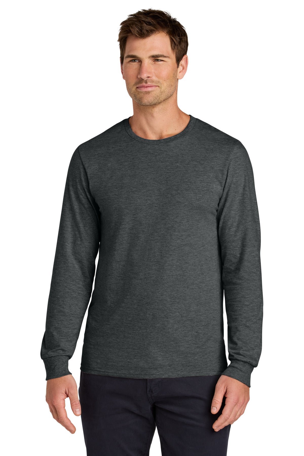 Custom Black Heather Classics Unisex Cotton Long Sleeve Tee 363L, personalized by SanCanDo Swag in Argyle, TX