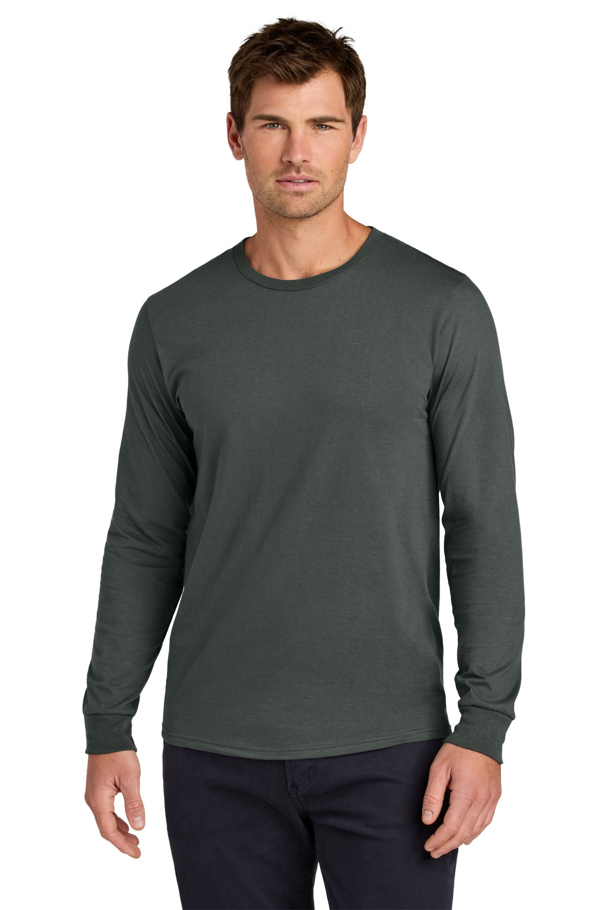 Custom Charcoal Grey Classics Unisex Cotton Long Sleeve Tee 363L, personalized by SanCanDo Swag in Argyle, TX