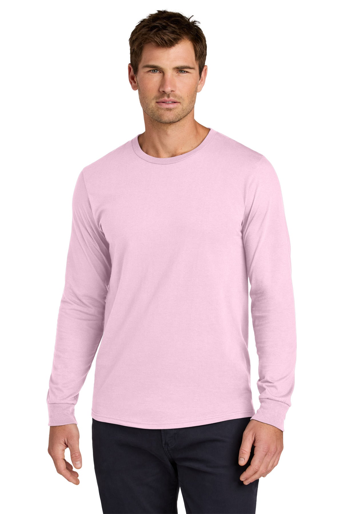 Custom Classic Pink Classics Unisex Cotton Long Sleeve Tee 363L, personalized by SanCanDo Swag in Argyle, TX