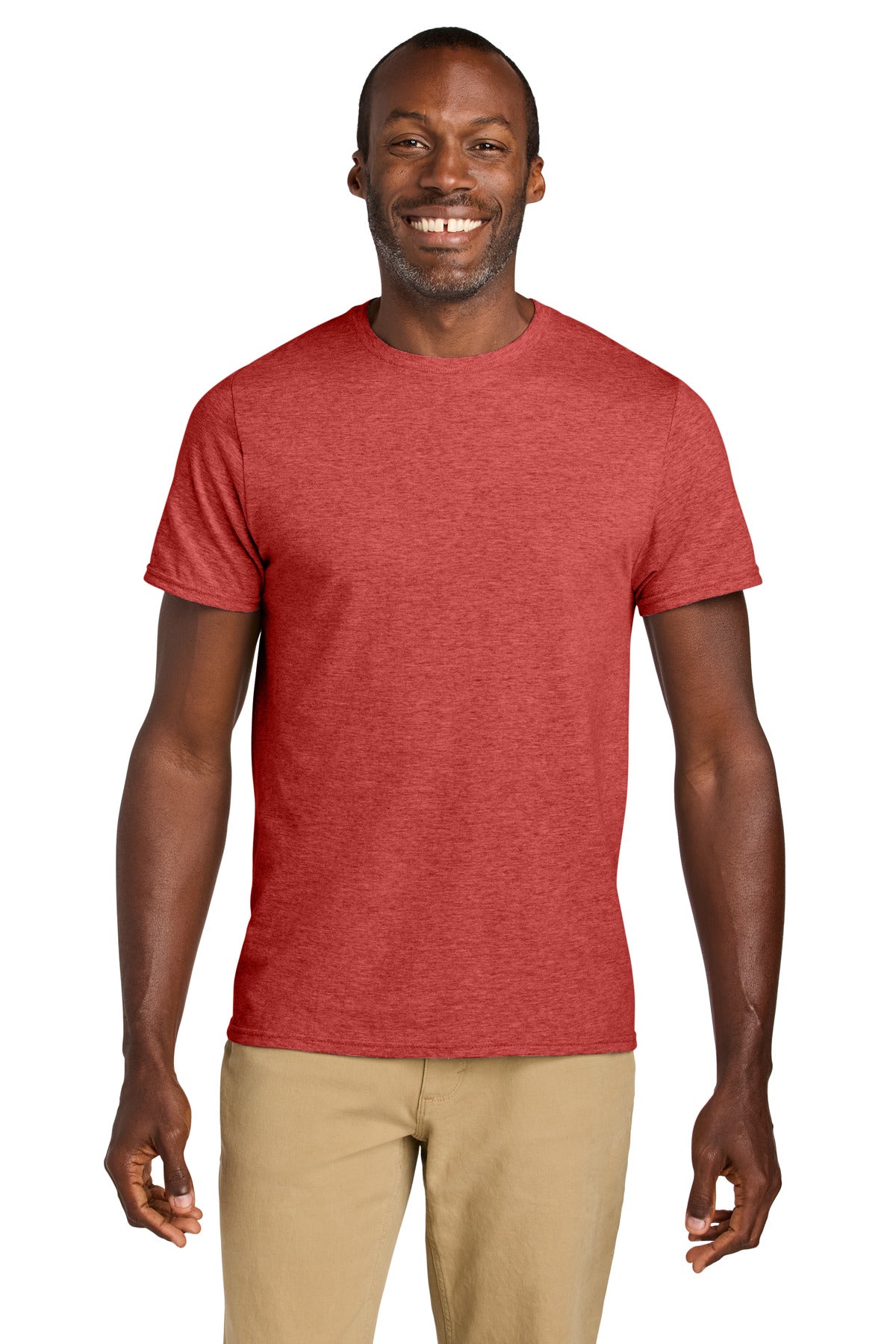Custom Fiery Red Heather Classics Unisex Cotton Tee 363M, personalized by SanCanDo Swag in Argyle, TX