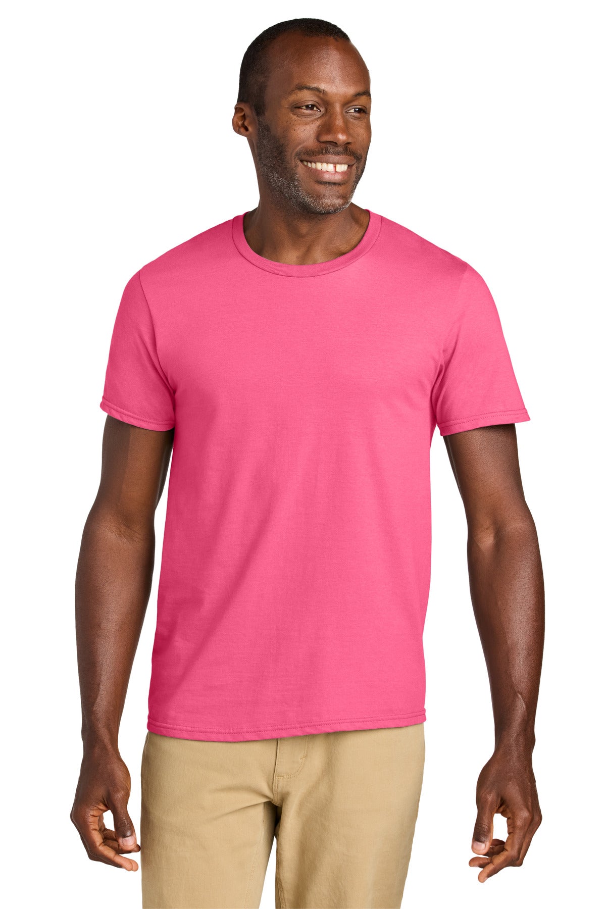Custom Neon Pink Classics Unisex Cotton Tee 363M, personalized by SanCanDo Swag in Argyle, TX
