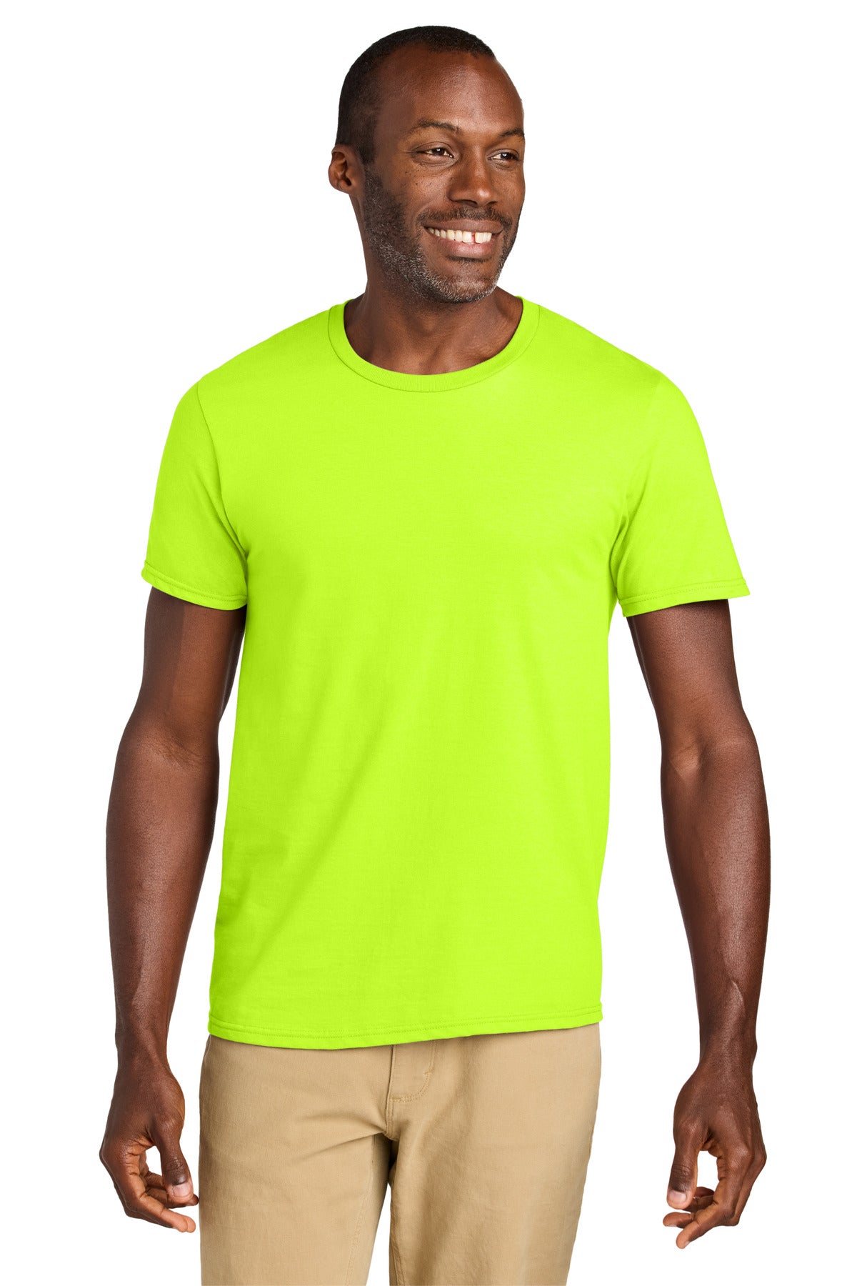 Custom Safety Green Classics Unisex Cotton Tee 363M, personalized by SanCanDo Swag in Argyle, TX