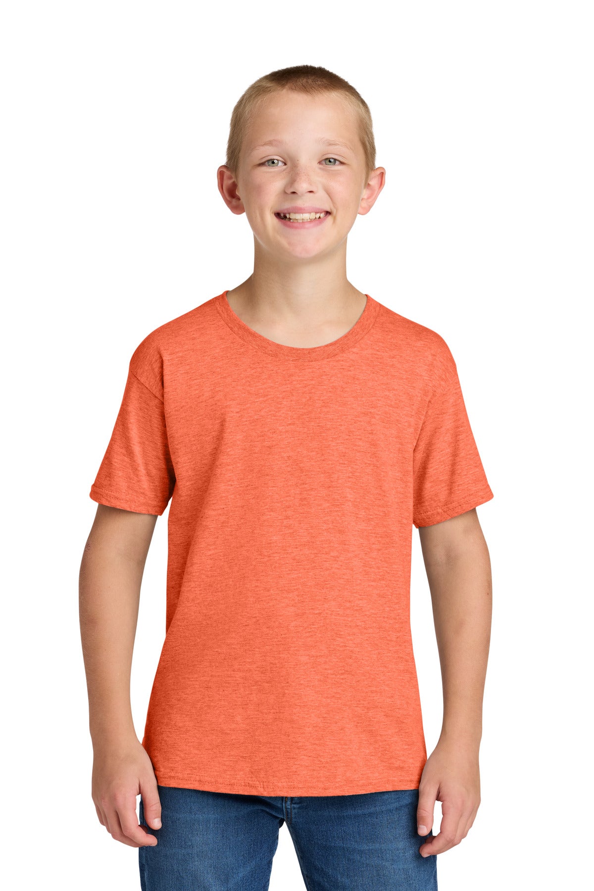Custom Retro Heather Coral Classics Youth Cotton Tee 363Y, personalized by SanCanDo Swag in Argyle, TX