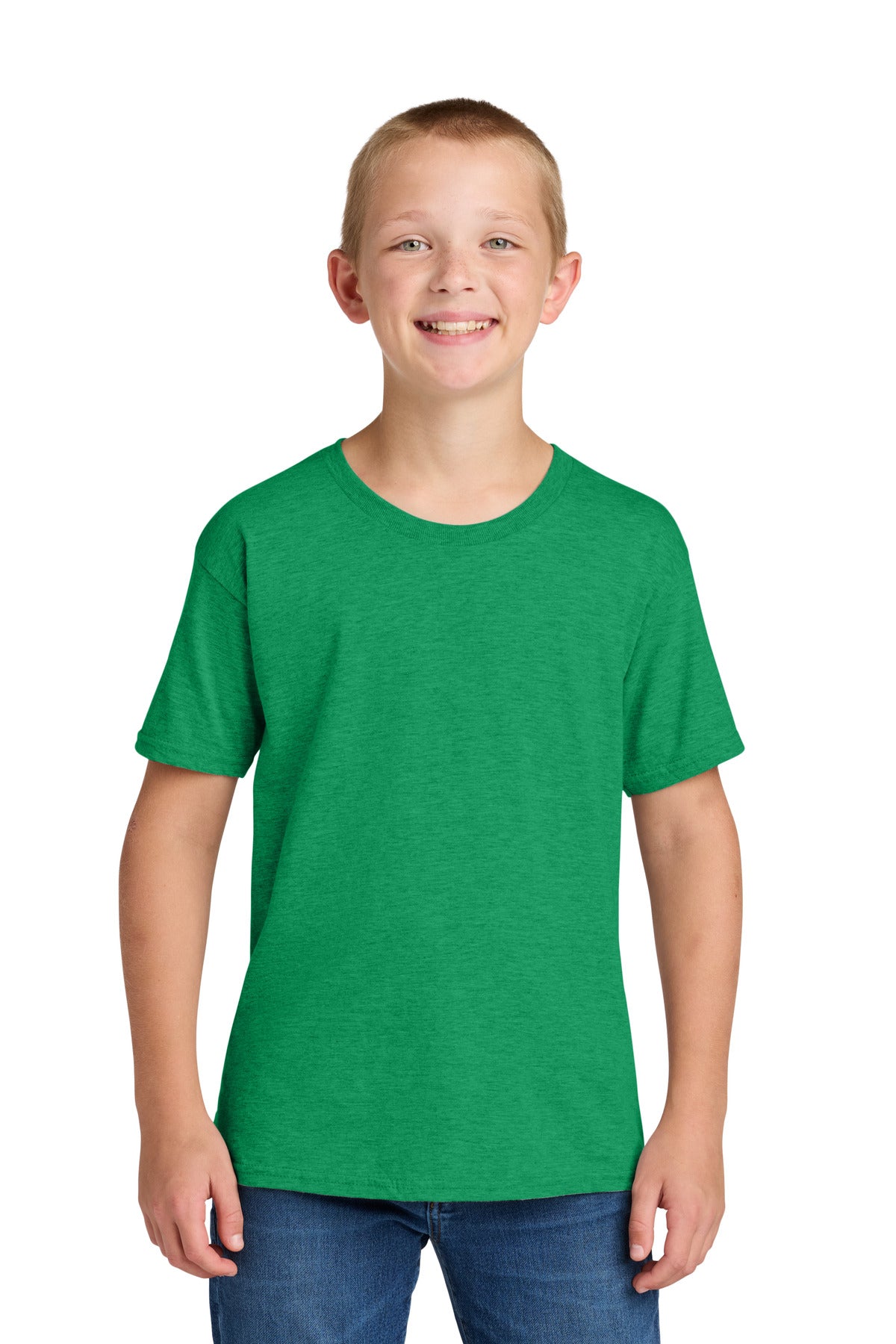 Custom Retro Heather Green Classics Youth Cotton Tee 363Y, personalized by SanCanDo Swag in Argyle, TX