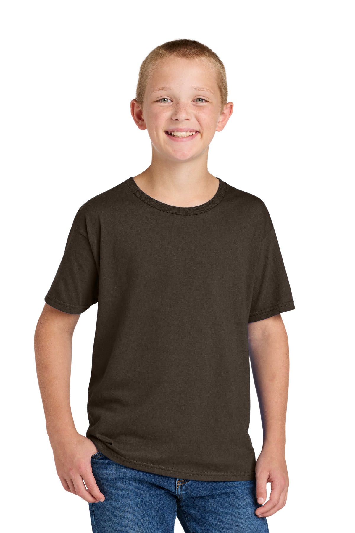 Custom Chocolate Classics Youth Cotton Tee 363Y, personalized by SanCanDo Swag in Argyle, TX