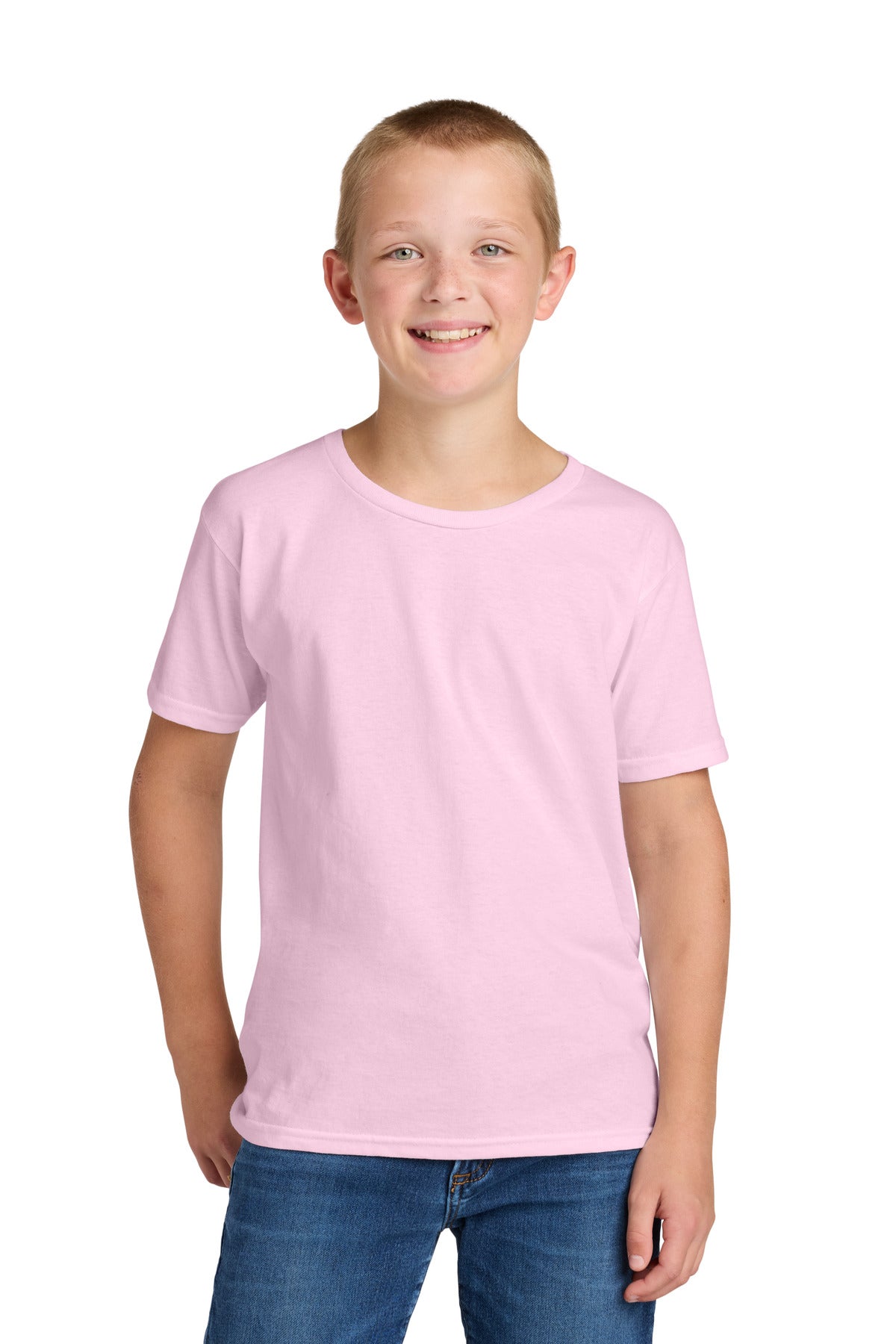 Custom Classic Pink Classics Youth Cotton Tee 363Y, personalized by SanCanDo Swag in Argyle, TX