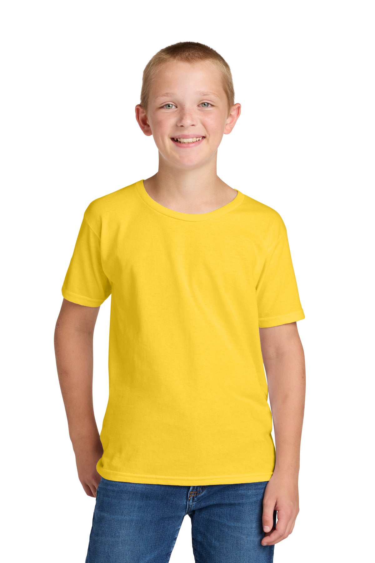 Custom Island Yellow Classics Youth Cotton Tee 363Y, personalized by SanCanDo Swag in Argyle, TX