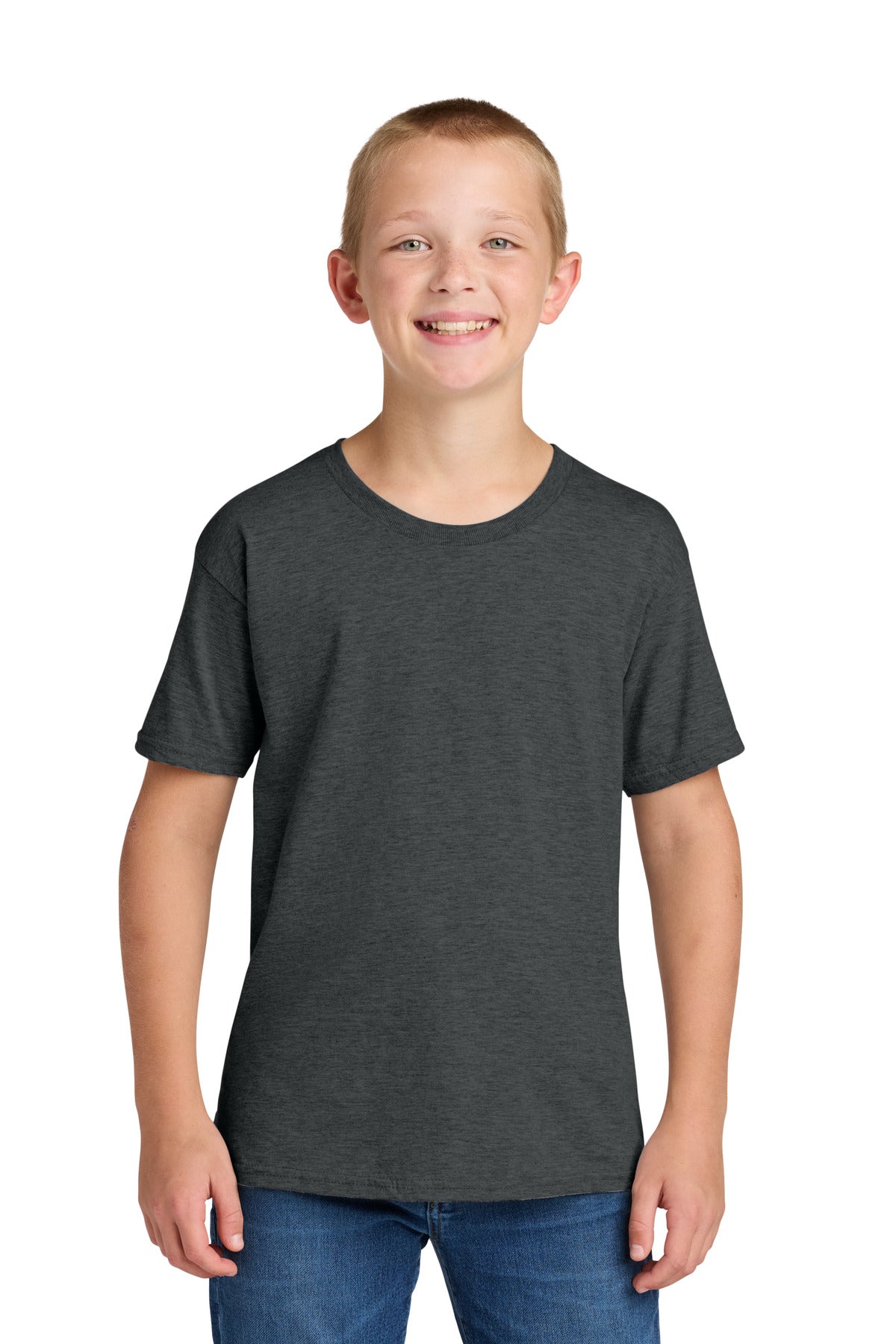 Custom Black Heather Classics Youth Cotton Tee 363Y, personalized by SanCanDo Swag in Argyle, TX