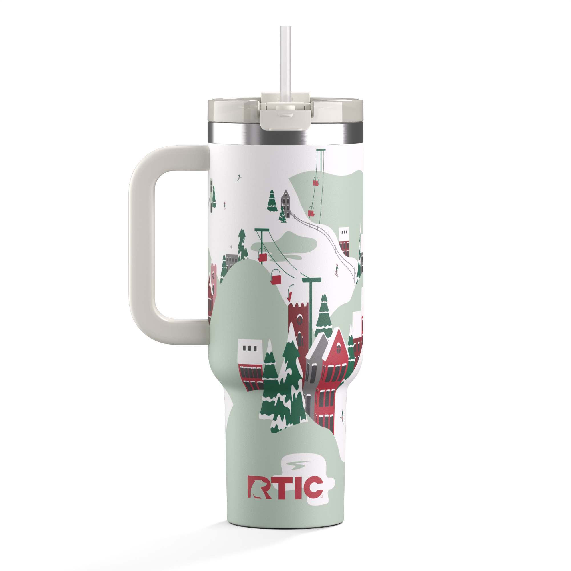 Custom Apres Ski RTIC 40 oz Road Trip Tumbler, personalized by SanCanDo Swag in Argyle, TX