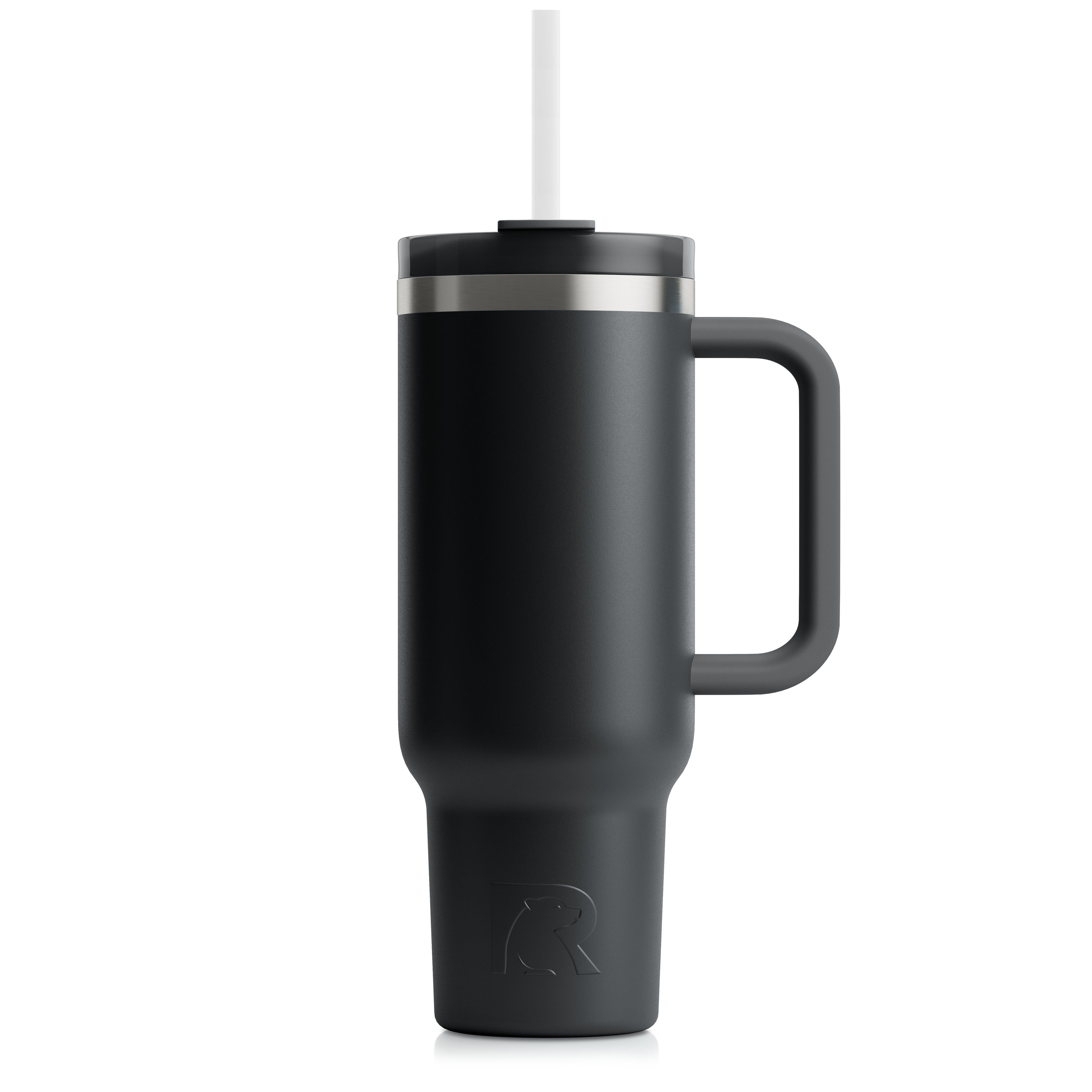 Custom Black RTIC 40 oz Road Trip Tumbler, personalized by SanCanDo Swag in Argyle, TX