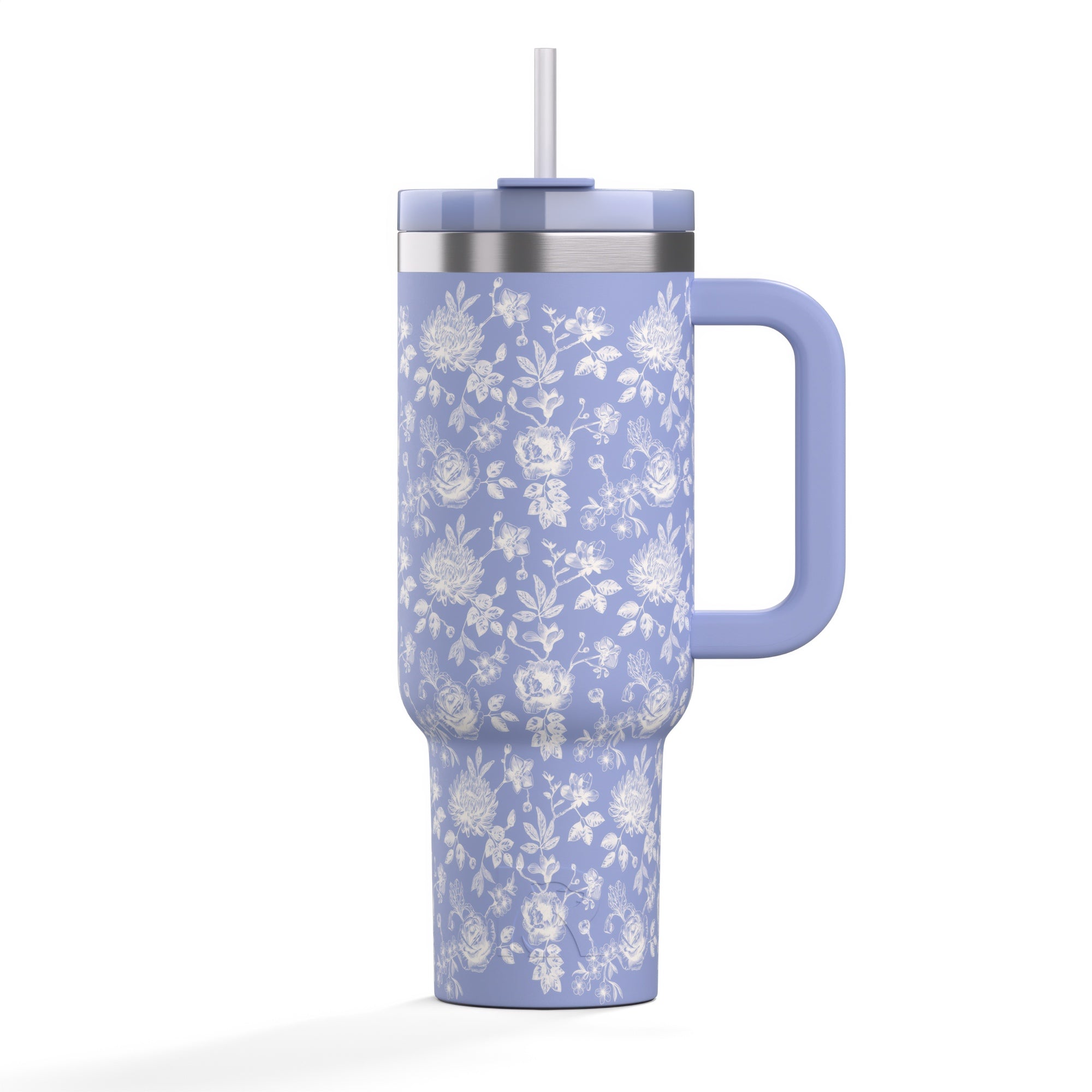 Custom Periwinkle Bouquet RTIC 40 oz Road Trip Tumbler, personalized by SanCanDo Swag in Argyle, TX