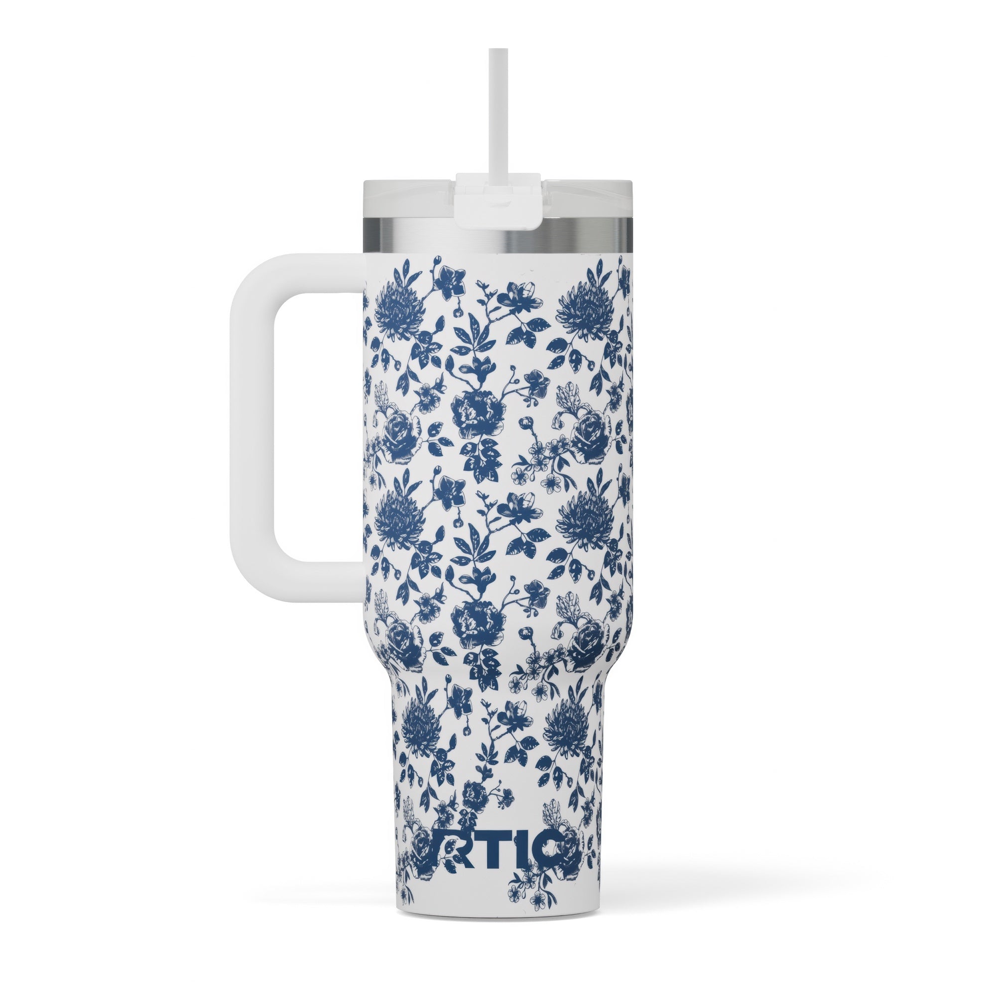 Custom Blue Bouquet RTIC 40 oz Road Trip Tumbler, personalized by SanCanDo Swag in Argyle, TX