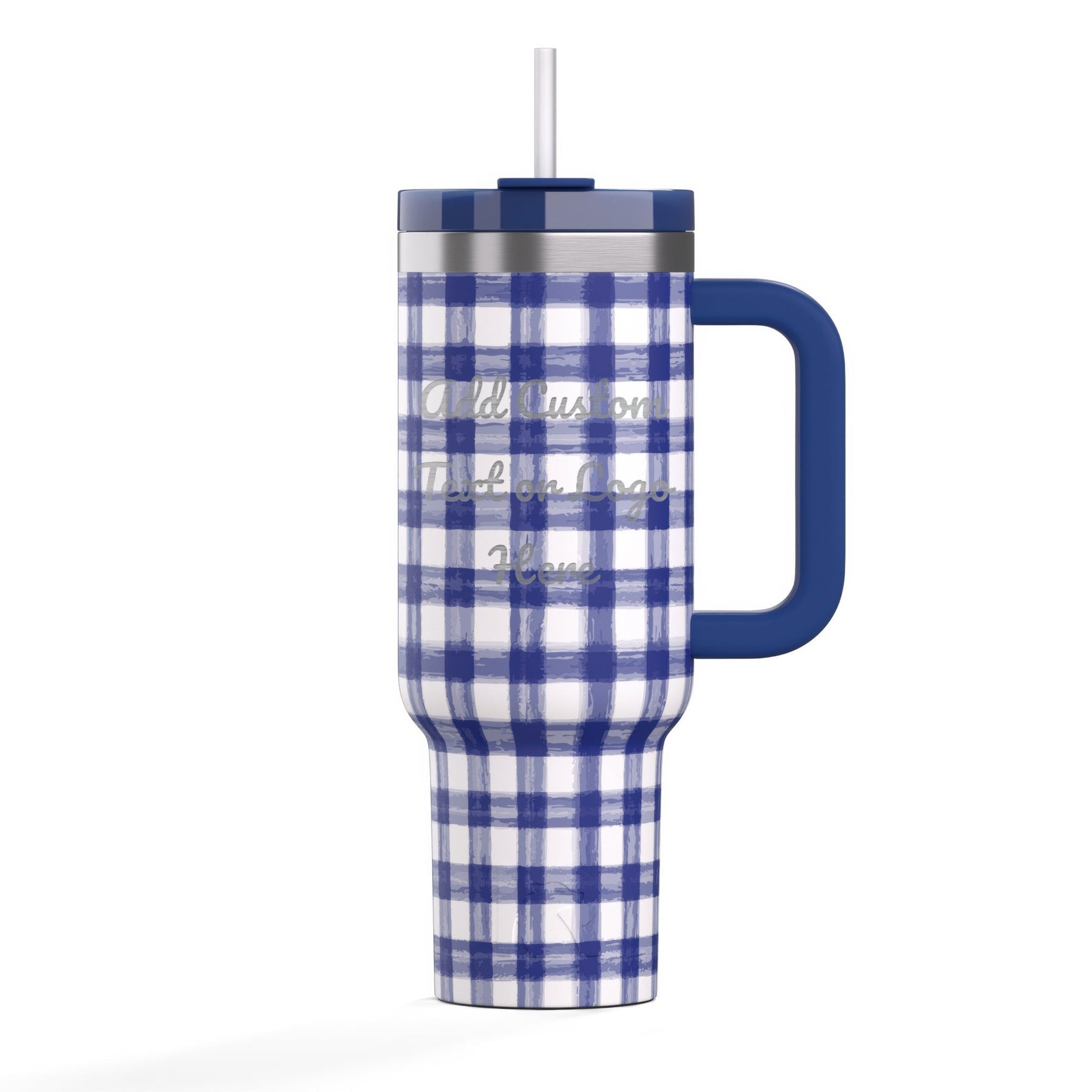 Cobalt Gingham | 4691 | Add Custom Text or Logo Here