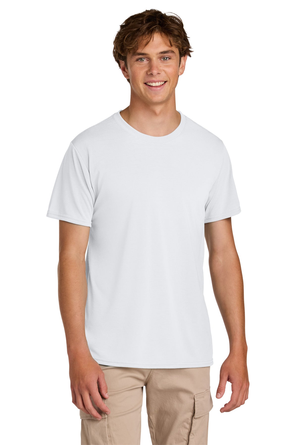 Custom White Gildan Performance Tee 42000, personalized by SanCanDo Swag in Argyle, TX