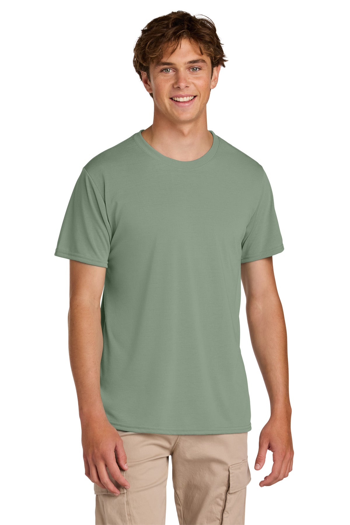 Custom Sage Gildan Performance Tee 42000, personalized by SanCanDo Swag in Argyle, TX