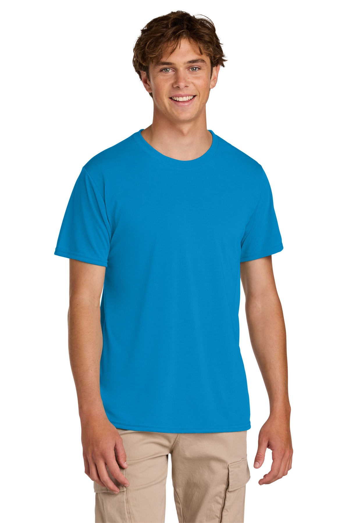 Custom Sapphire Gildan Performance Tee 42000, personalized by SanCanDo Swag in Argyle, TX