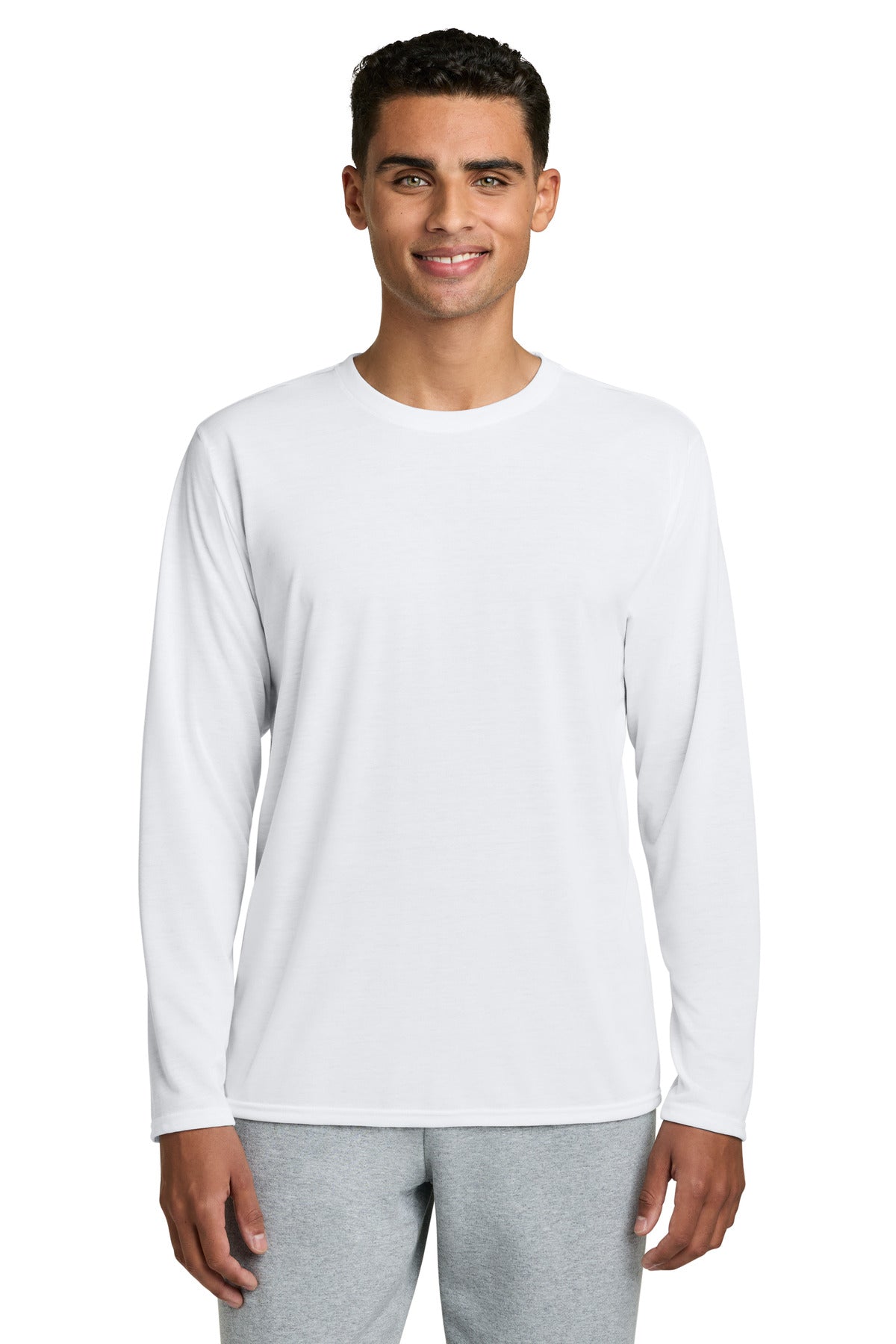 Custom White Performance Long Sleeve Tee 42400, personalized by SanCanDo Swag in Argyle, TX
